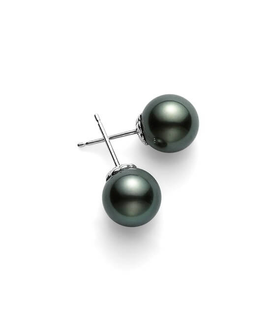 Mikimoto Black Pearl Stud Earrings