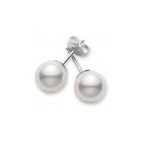Mikimoto White Gold 6-6.5mm Pearl Stud Earrings