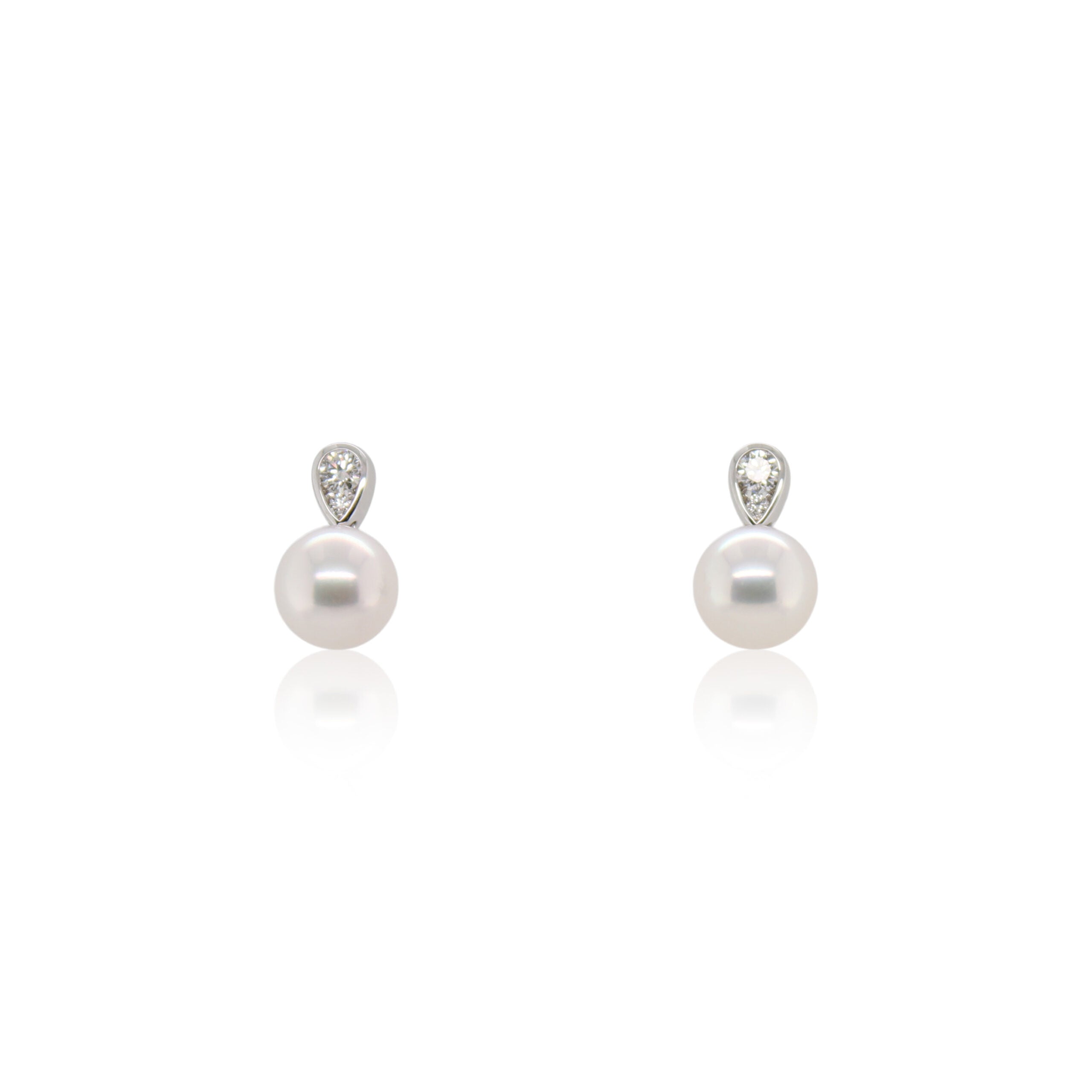 Mikimoto Akoya Pearl and Diamond Morning Dew Drop Earrings