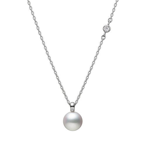 Mikimoto 7mm Akoya Pearl and Diamond Accented Pendant