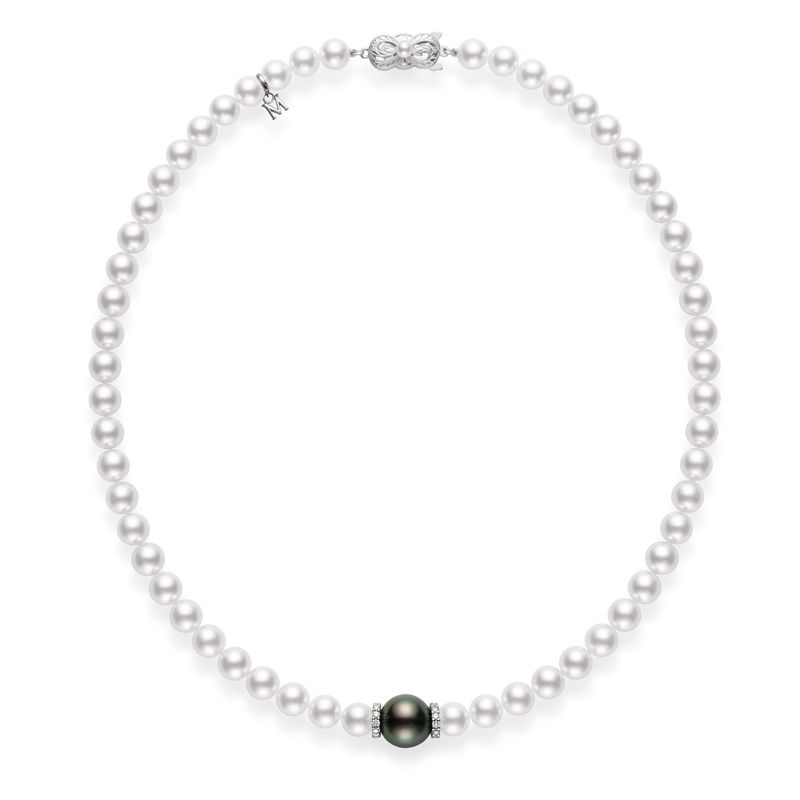 Mikimoto Akoya and Black South Sea Cultured Pearl Strand