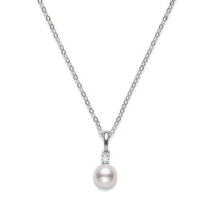 Mikimoto Pearl and Diamond Pendant