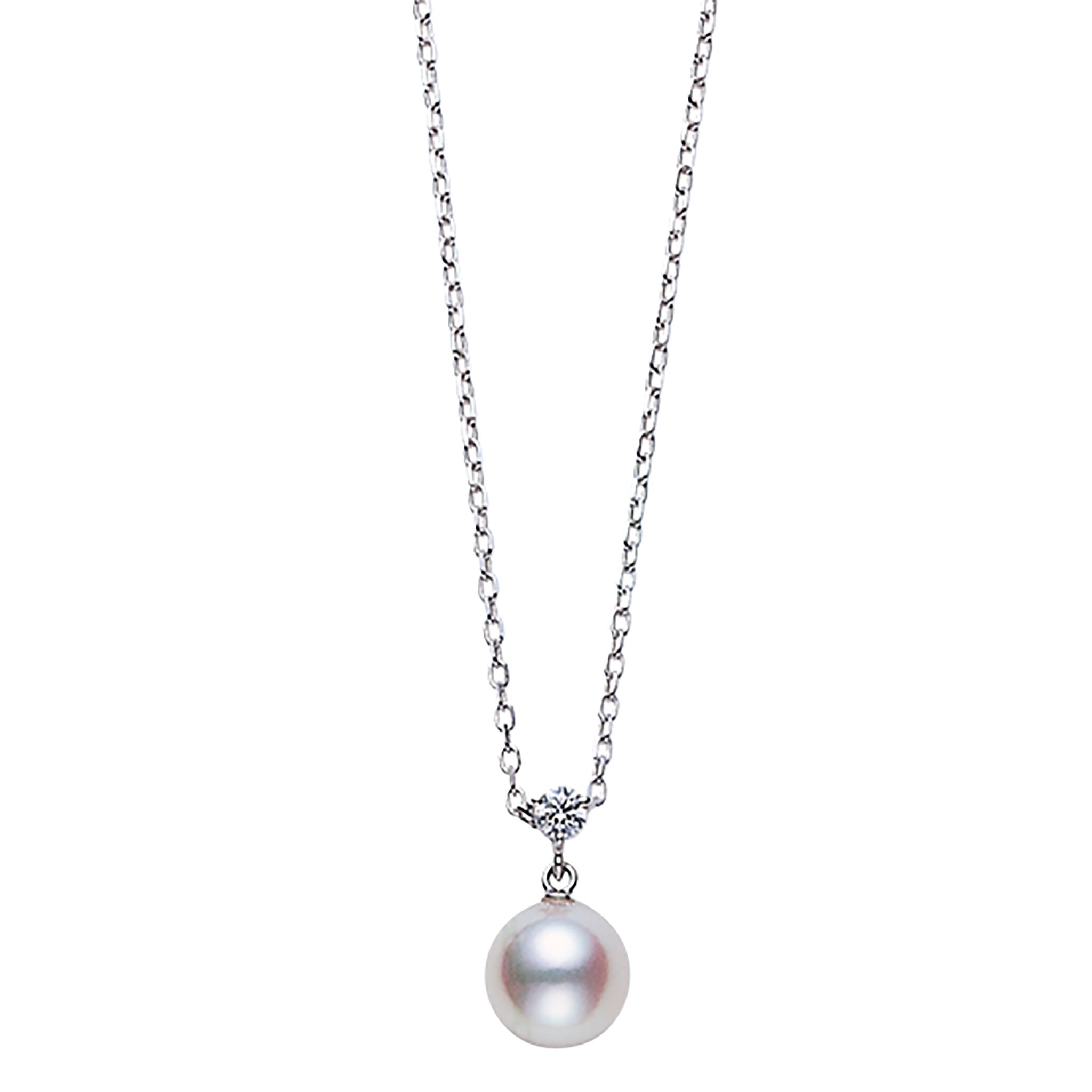 Mikimoto 8.25mm Pearl and Diamond Necklace