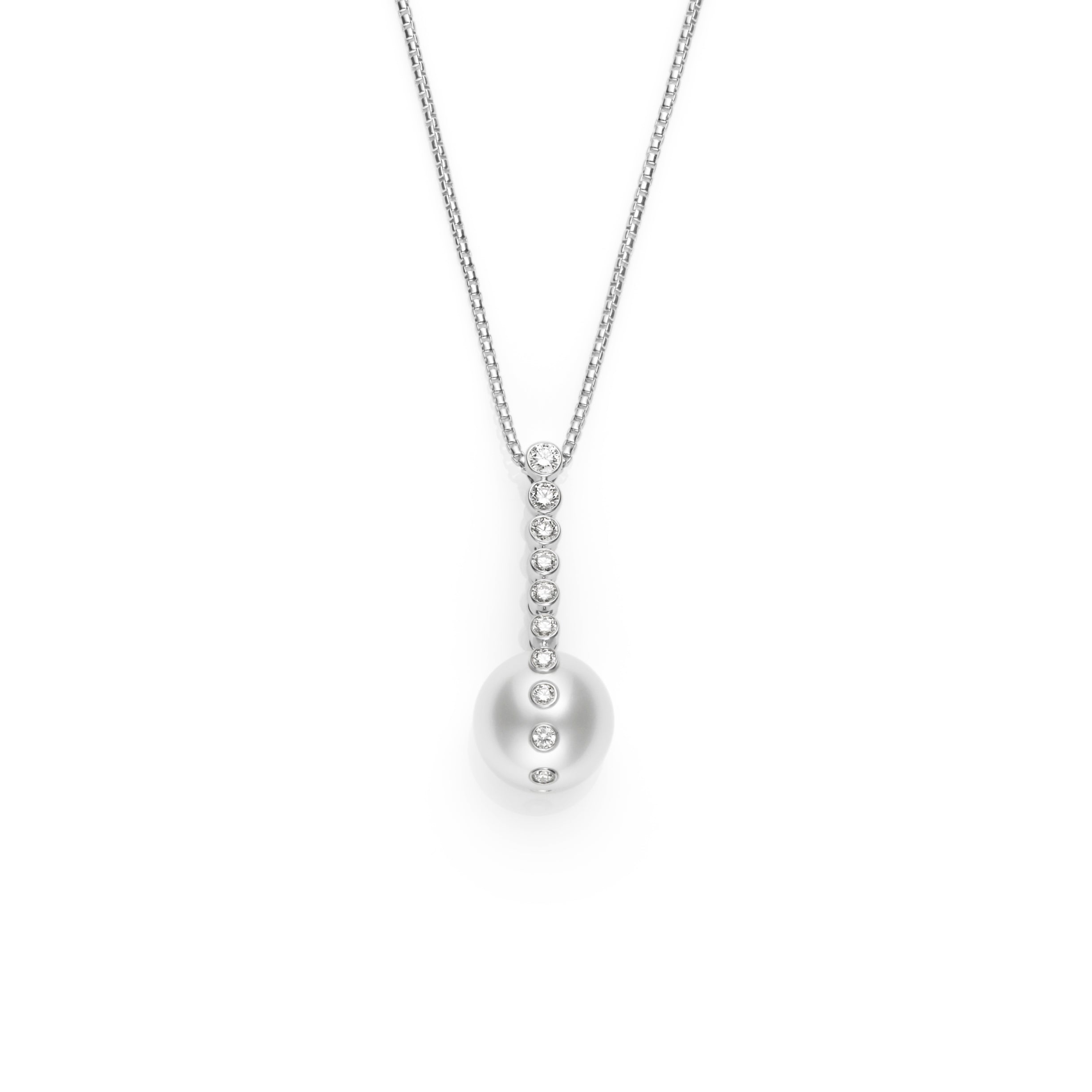 Mikimoto 13mm Pearl and Diamond Cradle Necklace