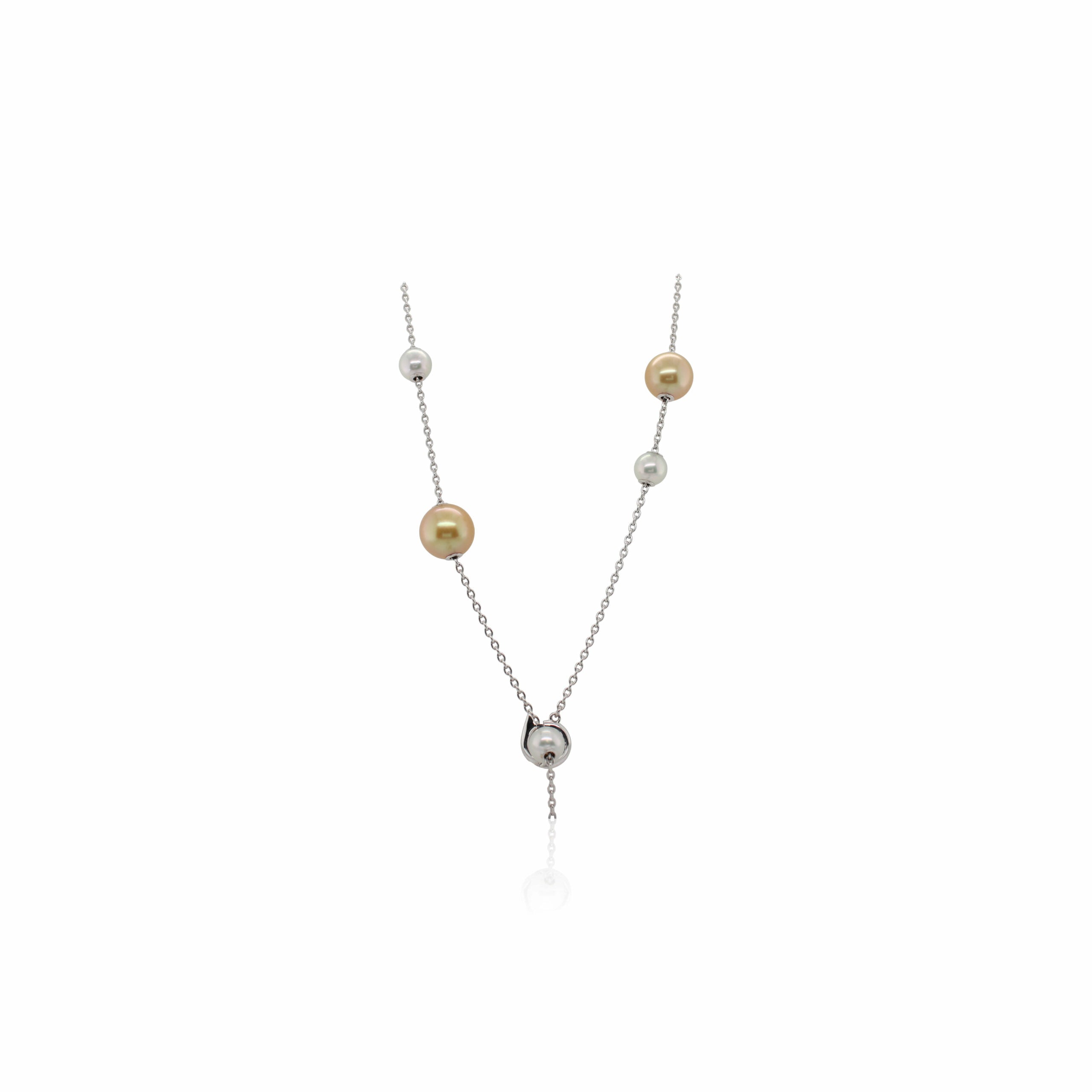 Mikimoto Golden South Sea Pearl and Akoya Pearl Necklace