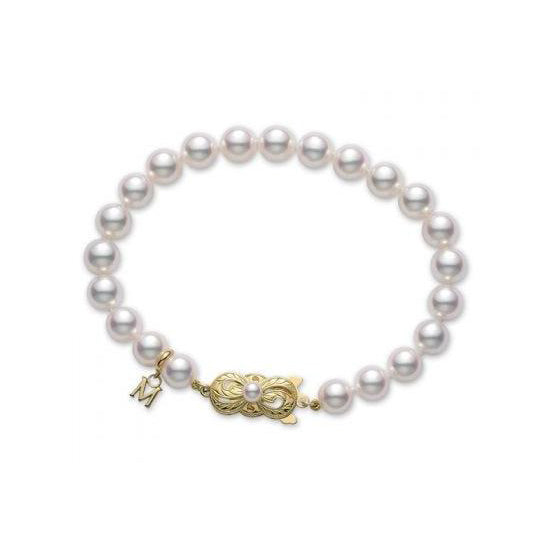 Mikimoto Yellow Gold Pearl Bracelet