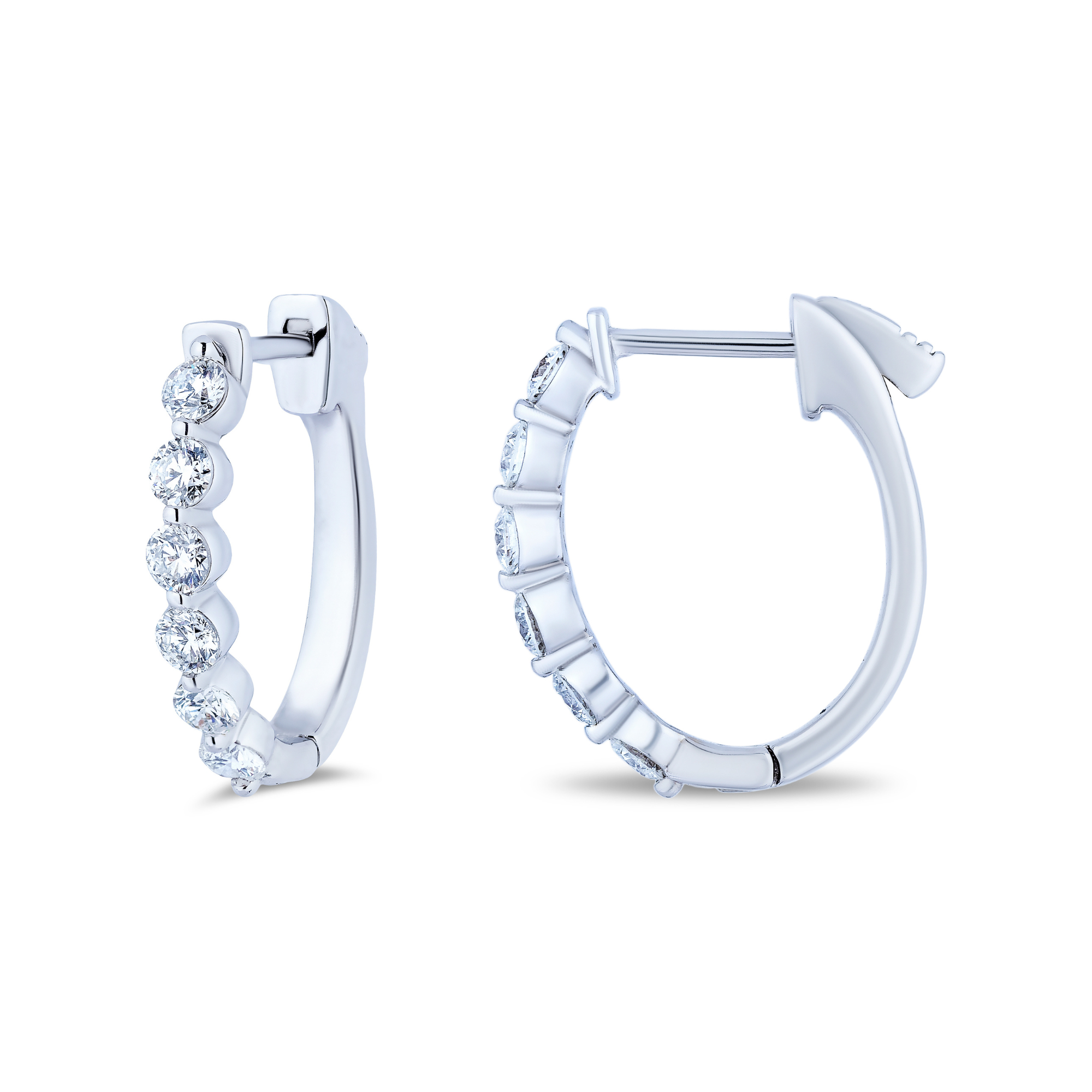 White Gold Diamond Hoop Earrings