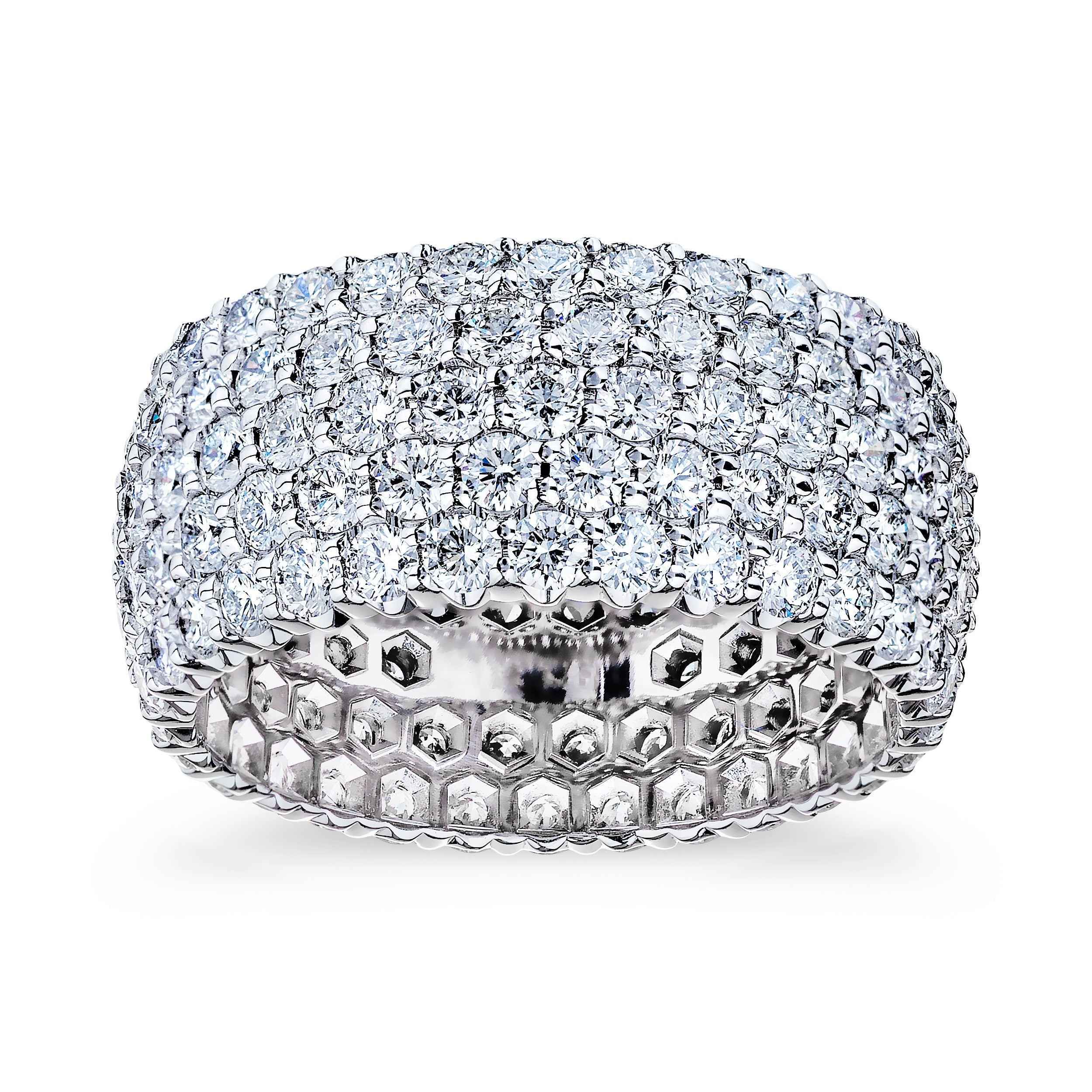 Diamond Five Row Eternity Band