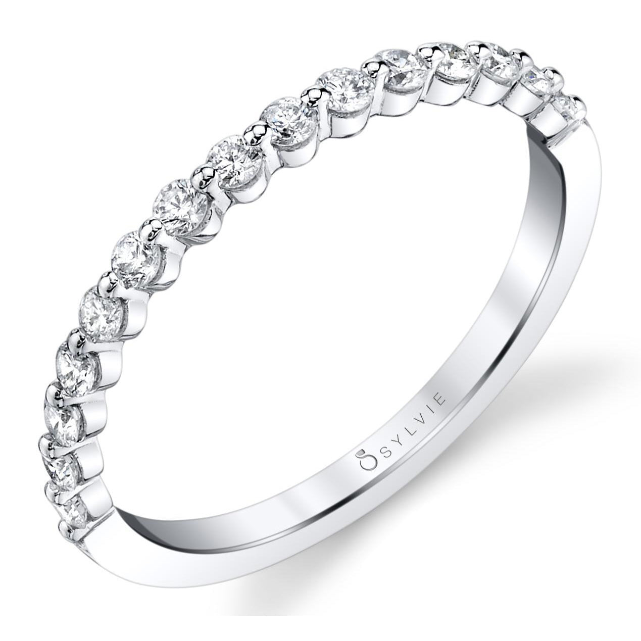 Sylvie White Gold Single Prong Diamond Band