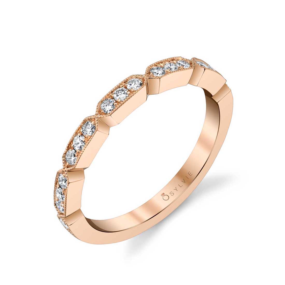 Michelle Rose Gold and Diamond Wedding Band