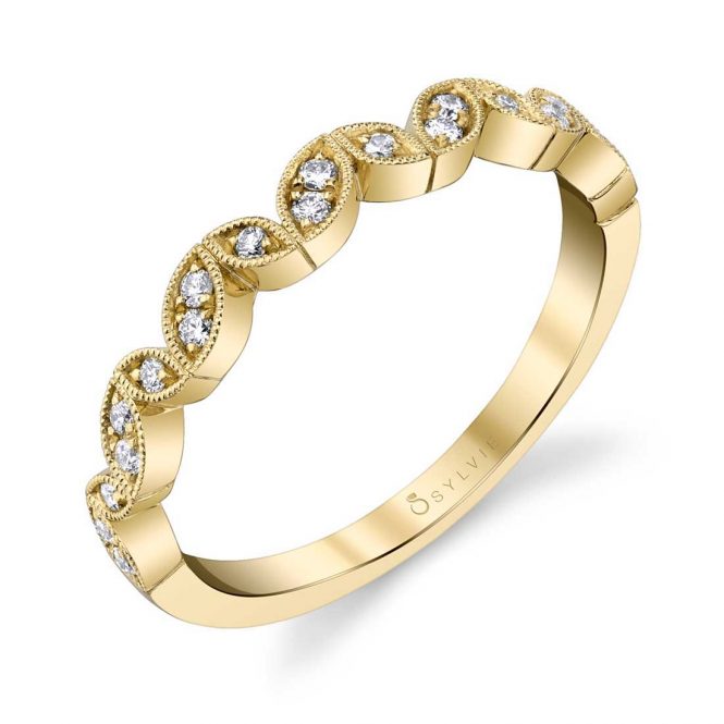 Rachel Yellow Gold and Diamond Wedding Band