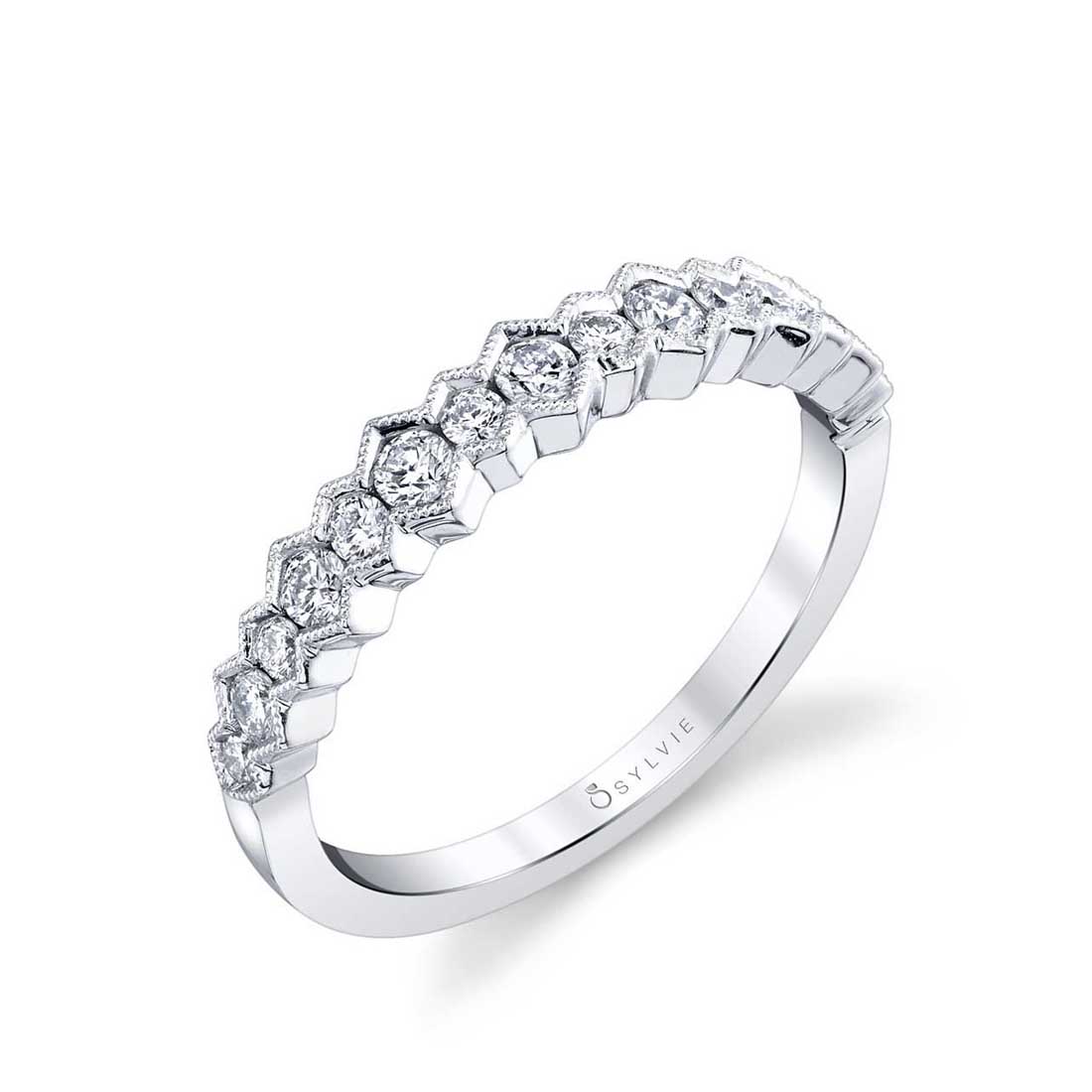 Naelle White Gold and Diamond Wedding Band
