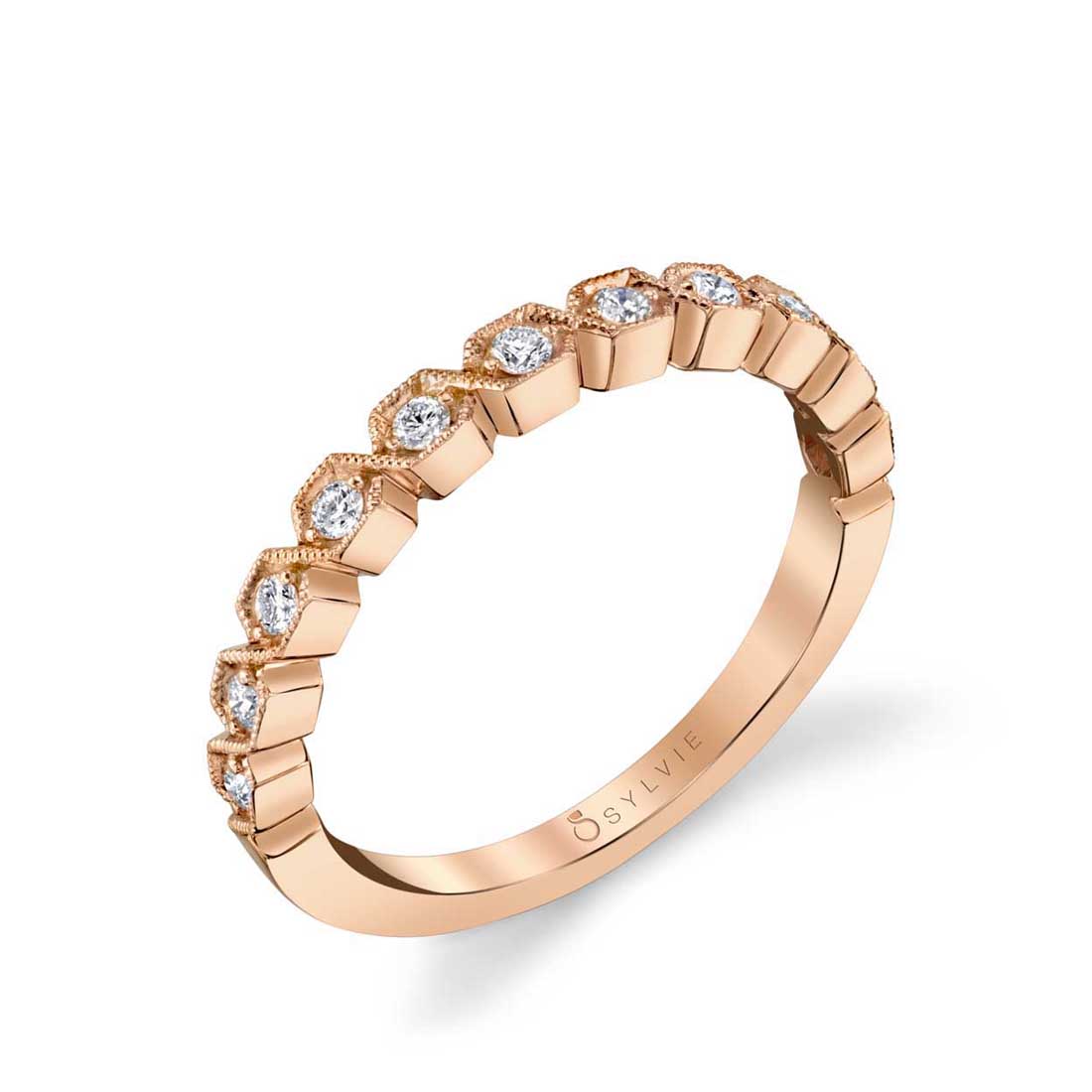 Salome Rose Gold and Diamond Wedding Band
