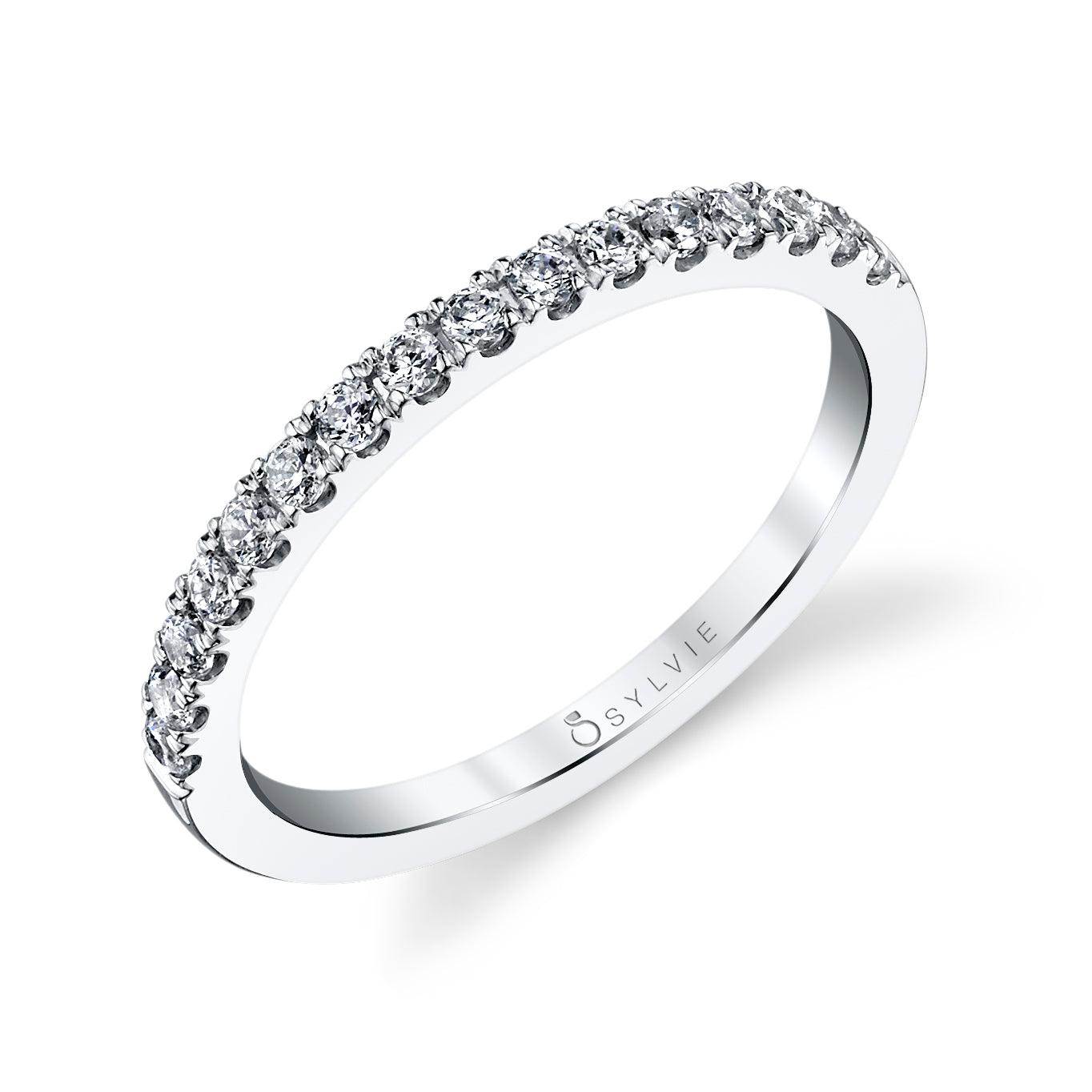Classic White Gold and Diamond Wedding Band
