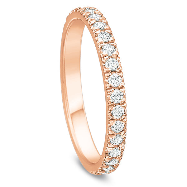 Rose Gold Half Round Diamond Band