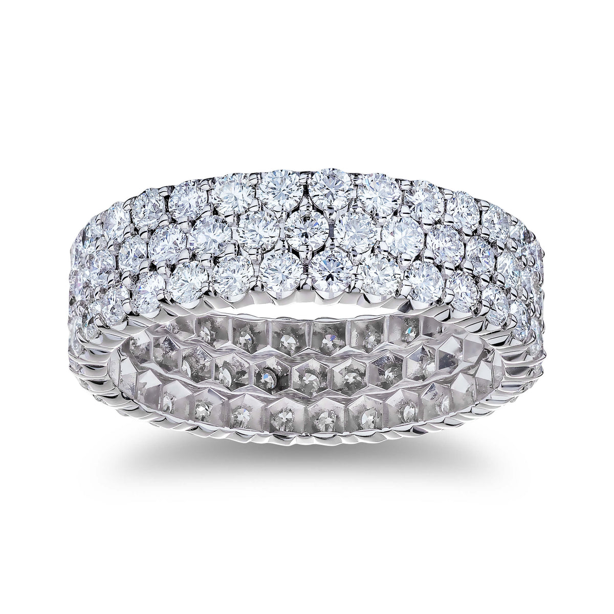 2.61ct Total Weight Diamond Tri Row Eternity Band