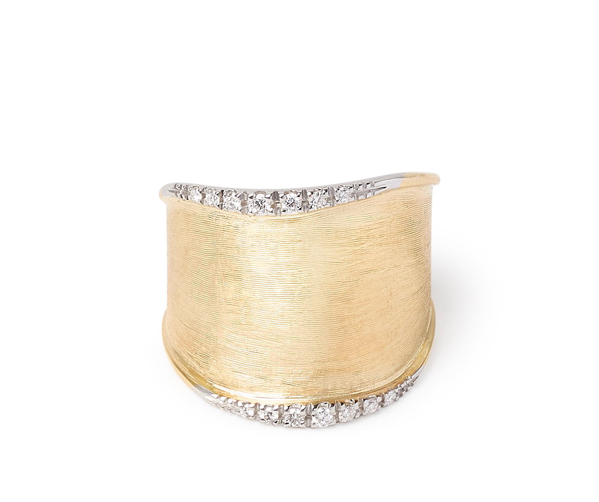 Marco Bicego Lunaria Collection 18K Yellow Gold and Diamond Medium Ring