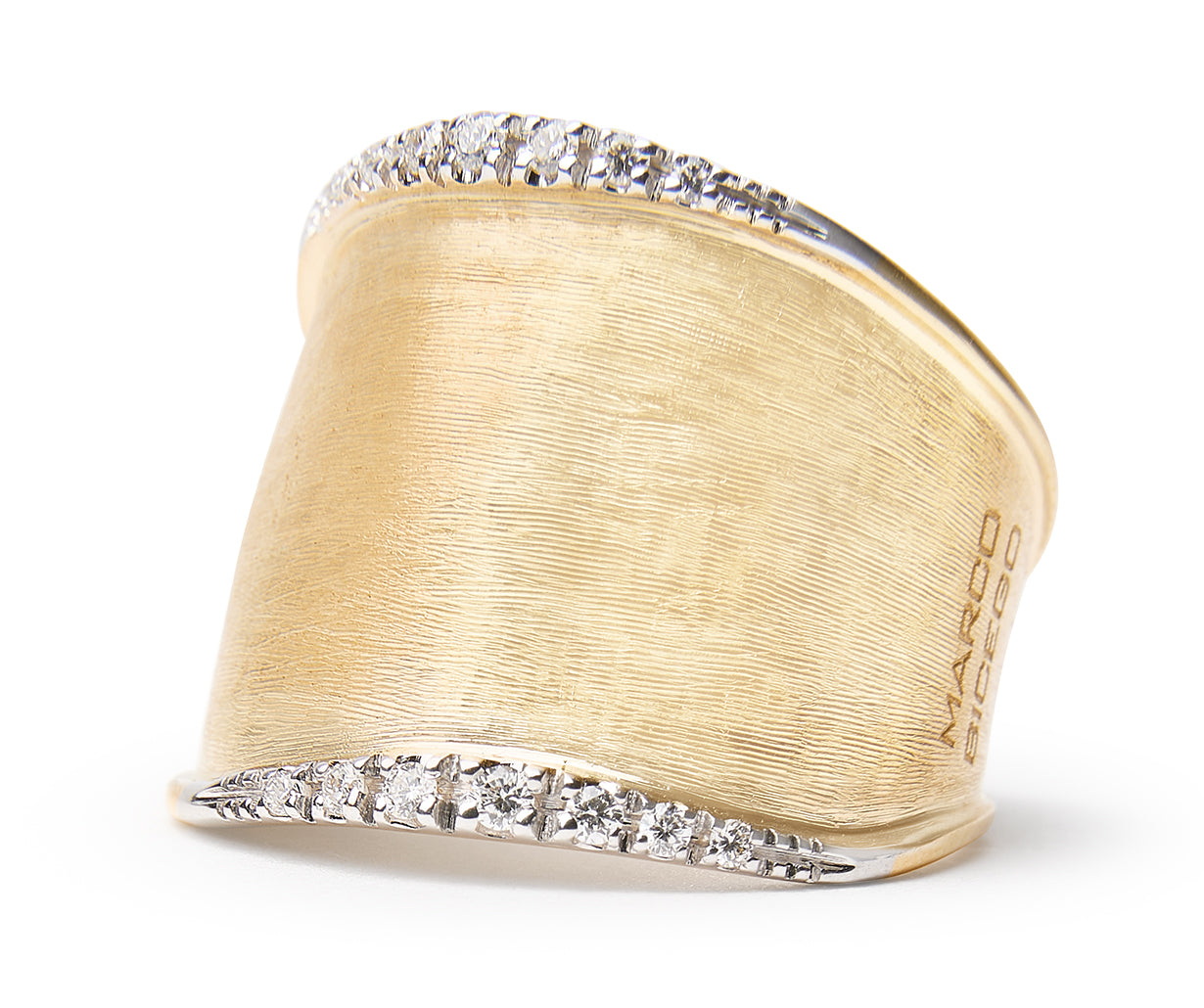 Marco Bicego Lunaria Collection 18K Yellow Gold and Diamond Medium Ring