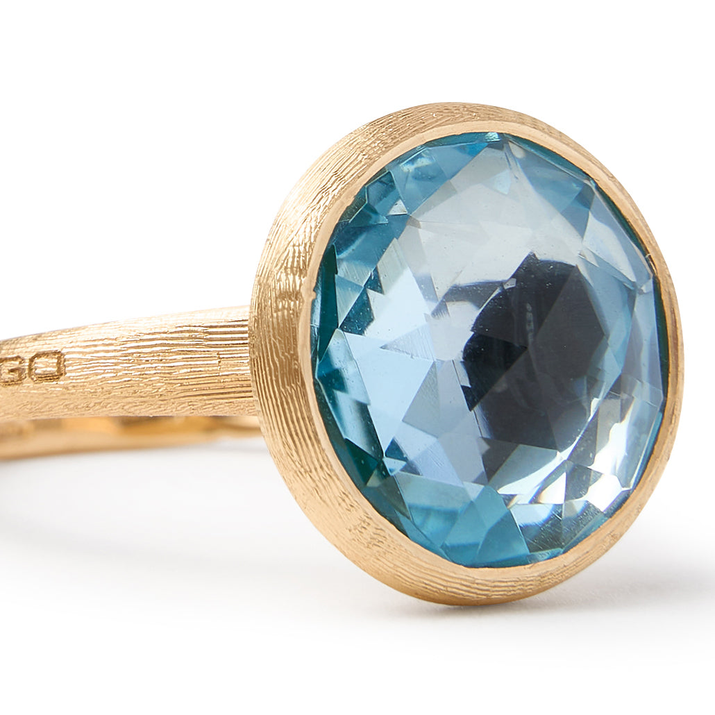 Marco Bicego Jaipur Collection Bezel Set Blue Topaz Ring