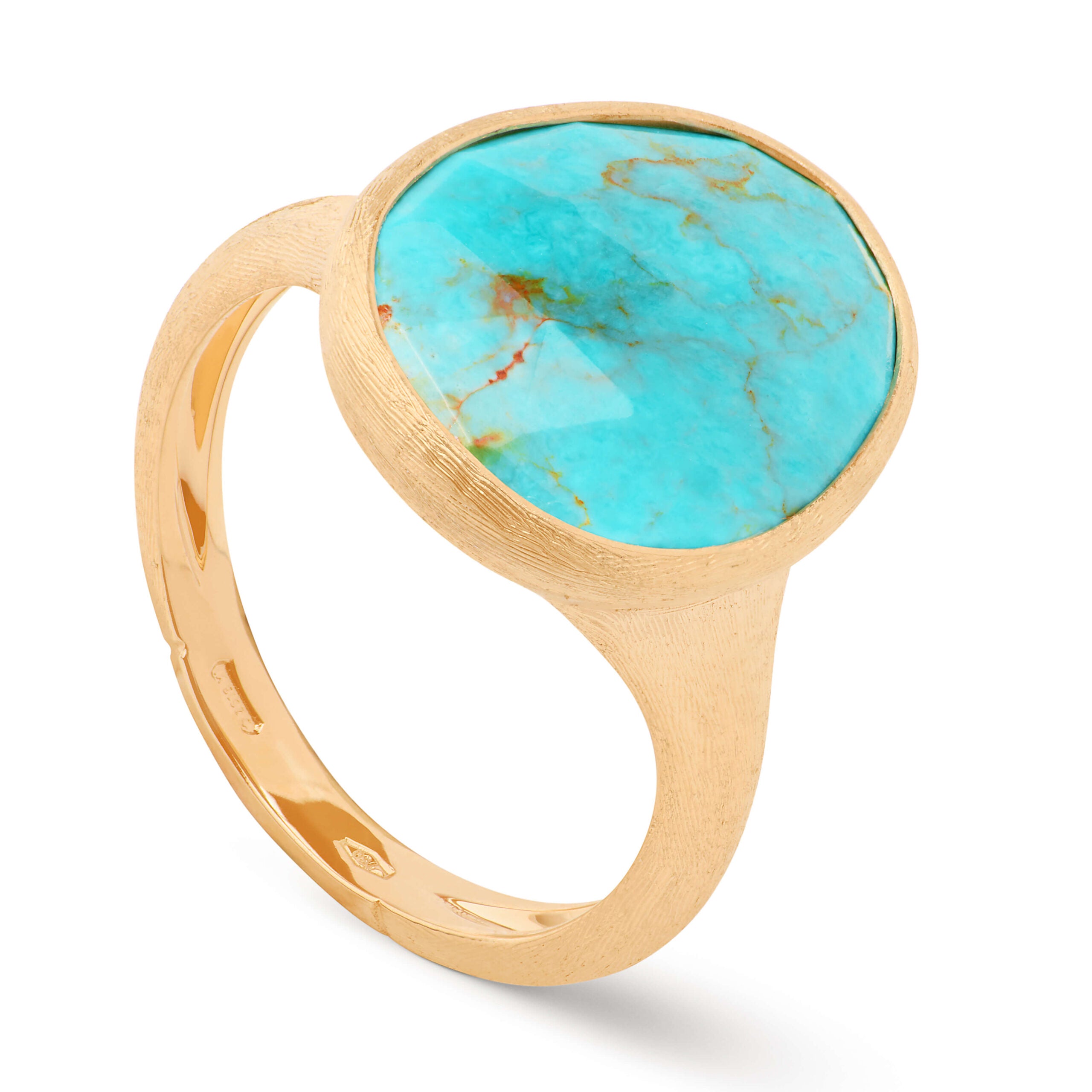 Marco Bicego Lunaria Collection 18K Yellow Gold Ring with Turquoise