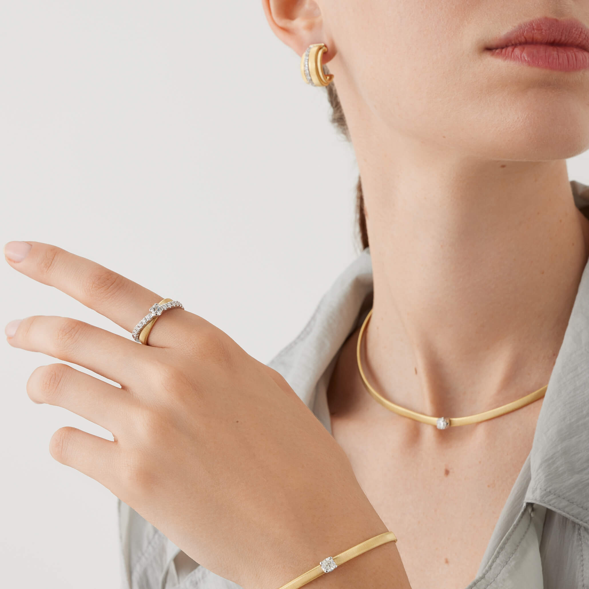 Marco Bicego Masai Collection 2 Row Diamond Coil Ring