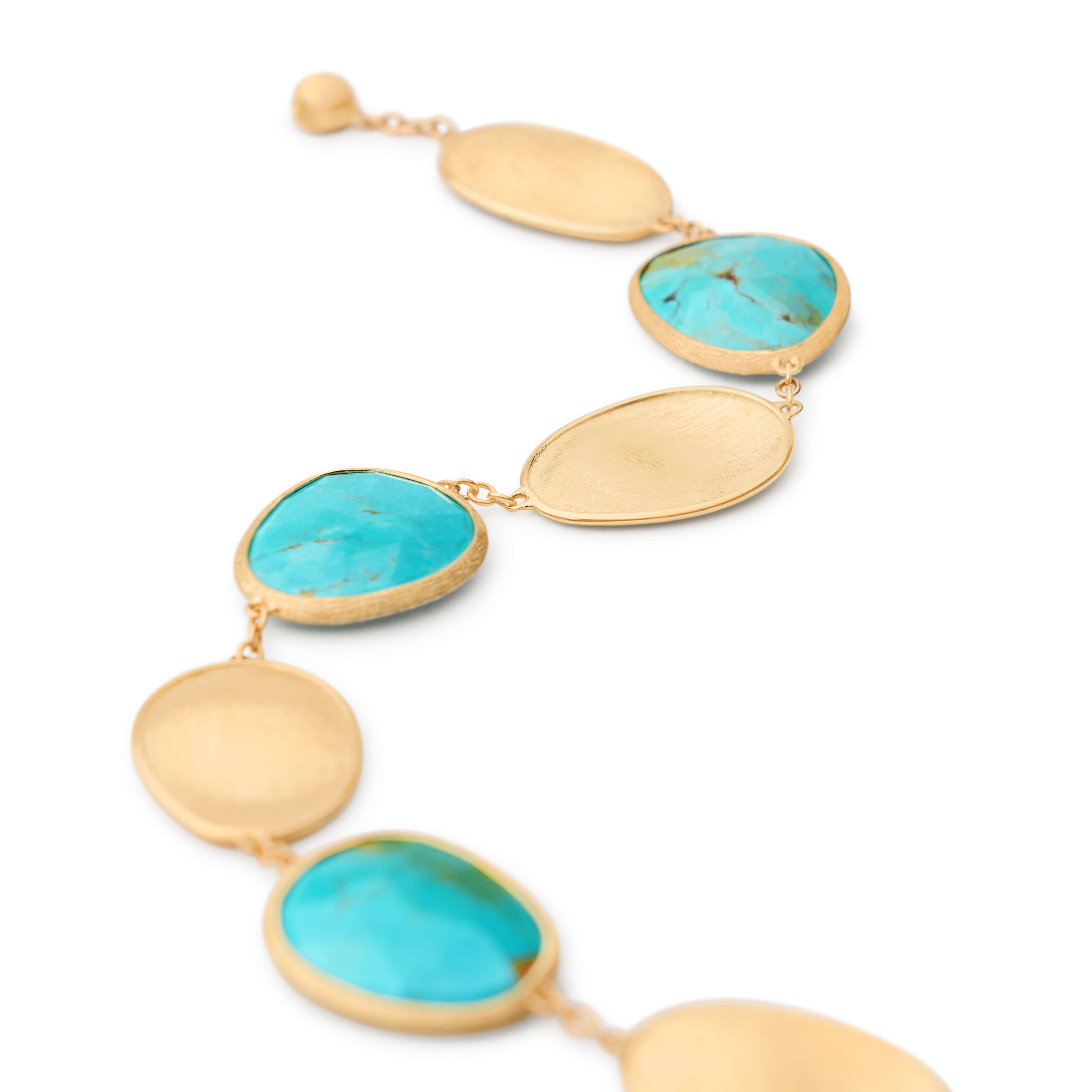 Marco Bicego Lunaria Collection 18K Yellow Gold Bracelet with Turquoise