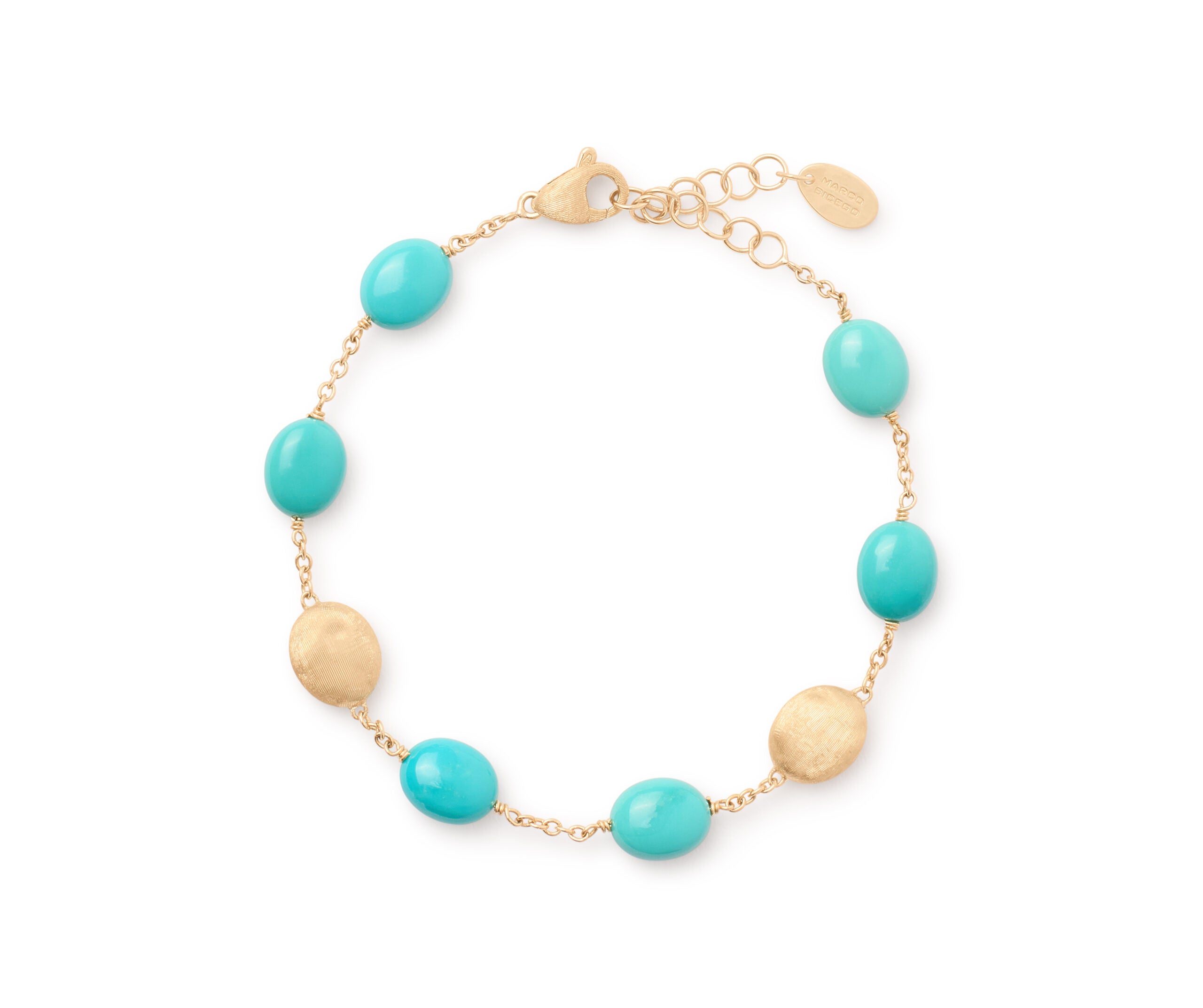 Marco Bicego Siviglia Collection 18k Yellow Gold Turquoise Station Bracelet