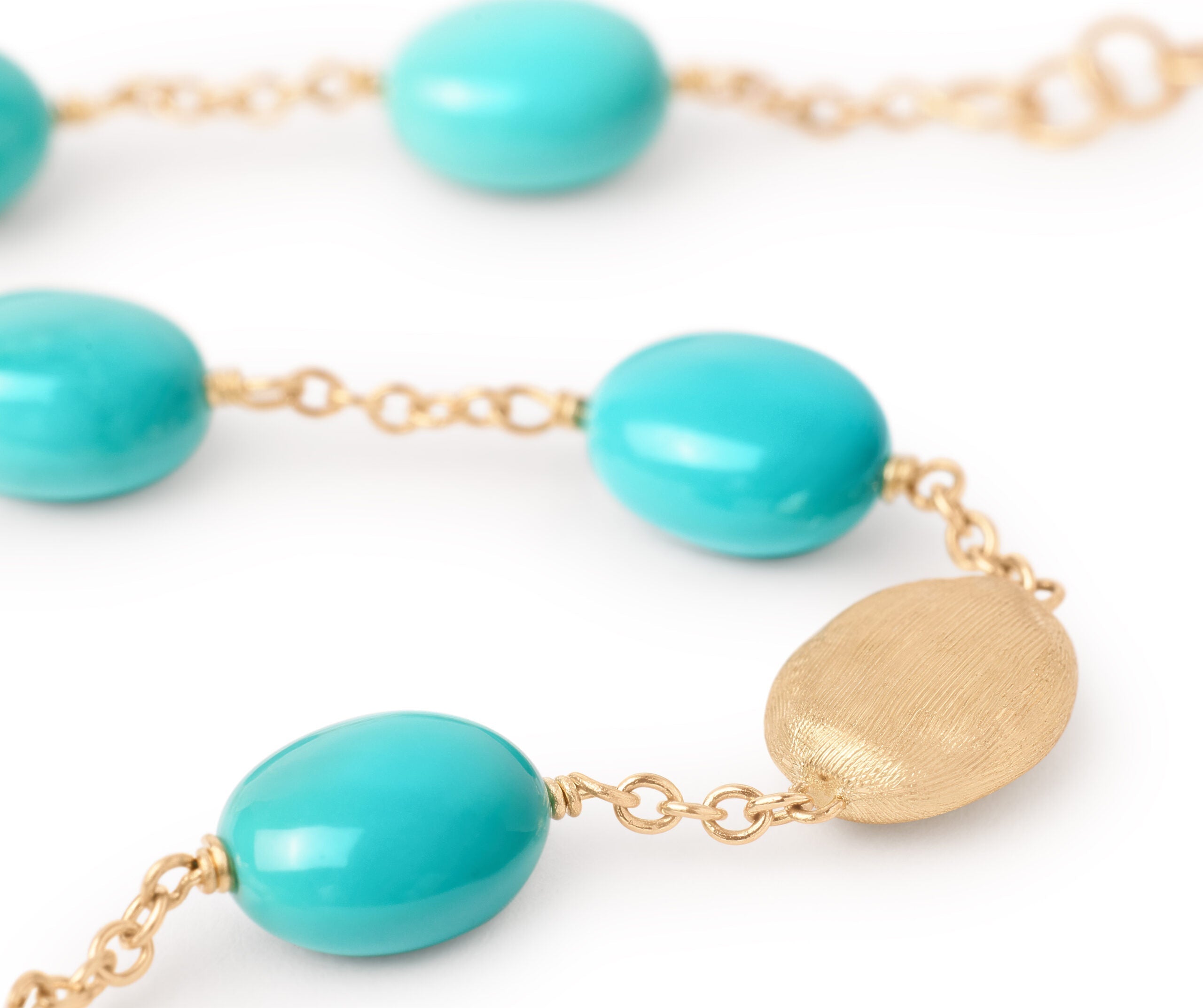 Marco Bicego Siviglia Collection 18k Yellow Gold Turquoise Station Bracelet