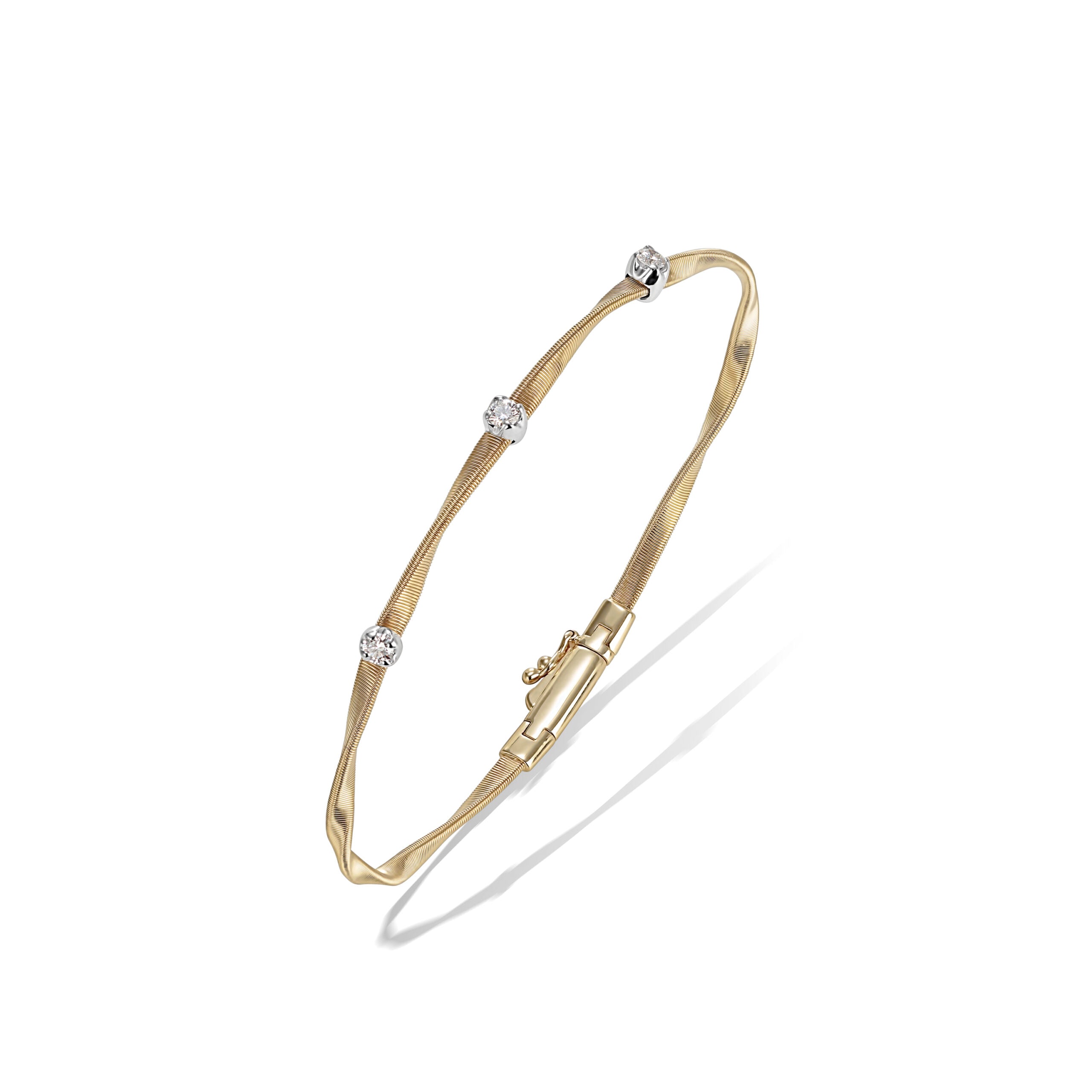 Marco Bicego Marrakech Collection 18k Yellow Gold and Diamond Stackable Bangle