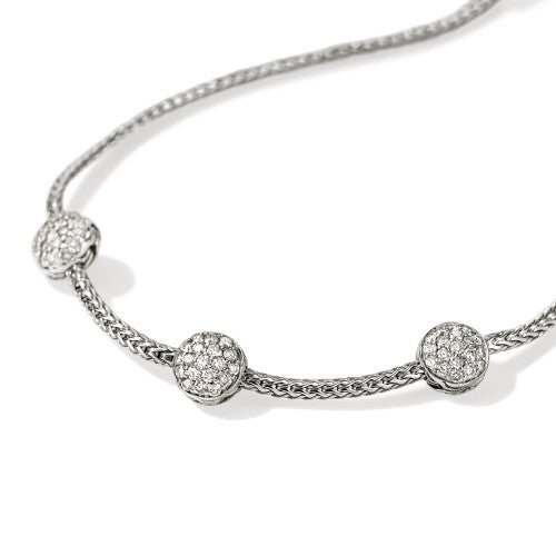 John Hardy Essentials Diamond Station Bracelet