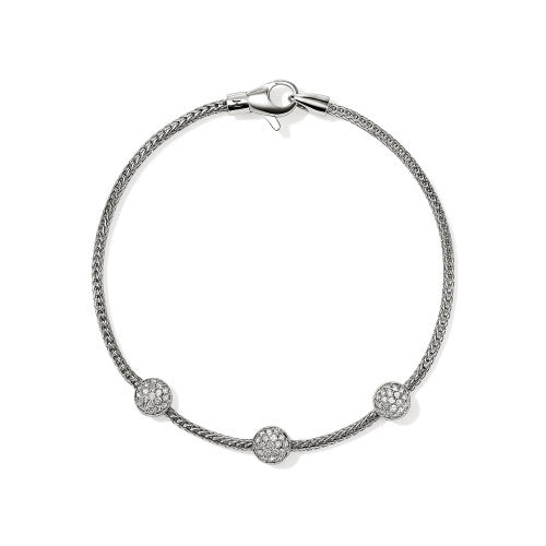 John Hardy Essentials Diamond Station Bracelet