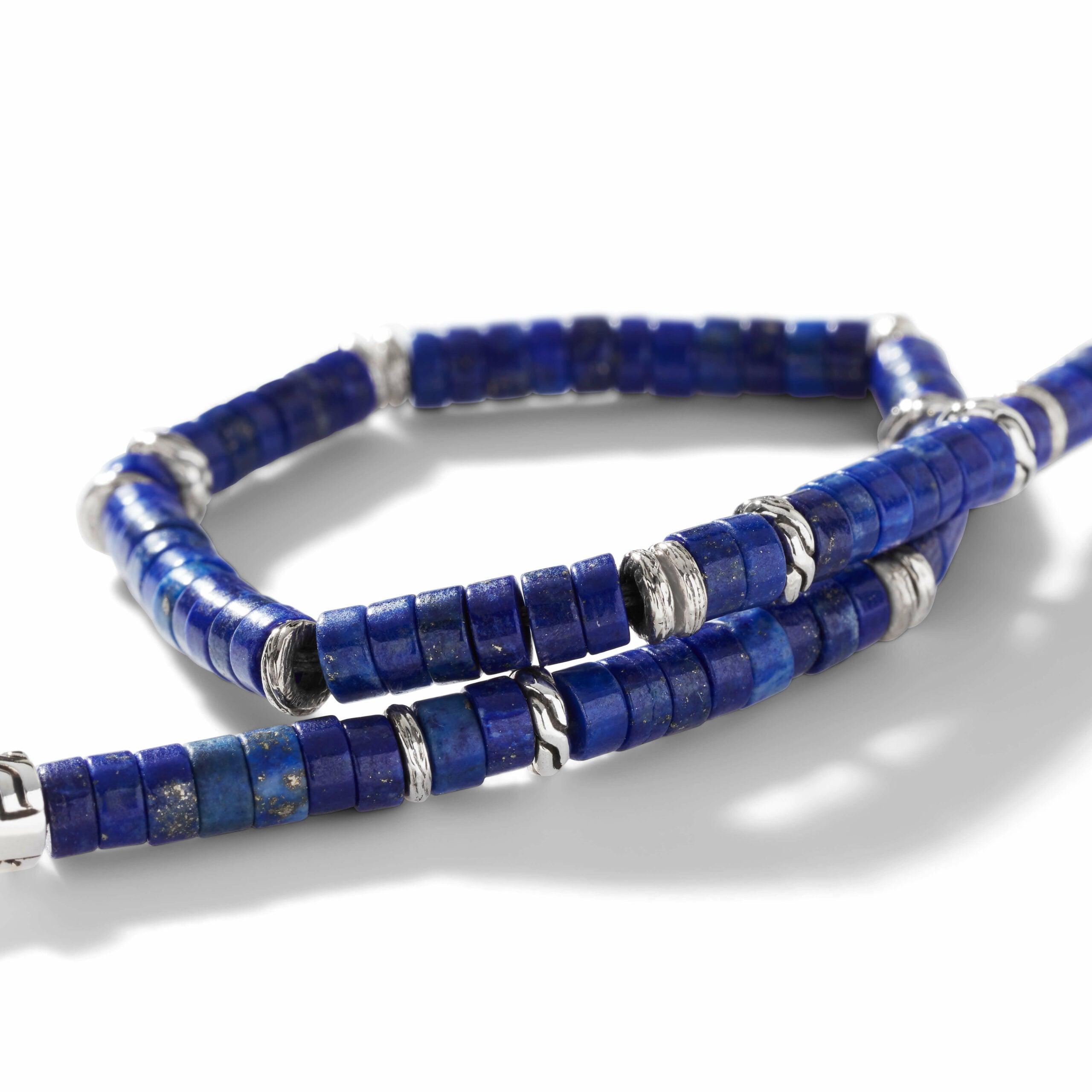 Classic Chain Heishi 4mm Lapis Lazuli Beaded Bracelet