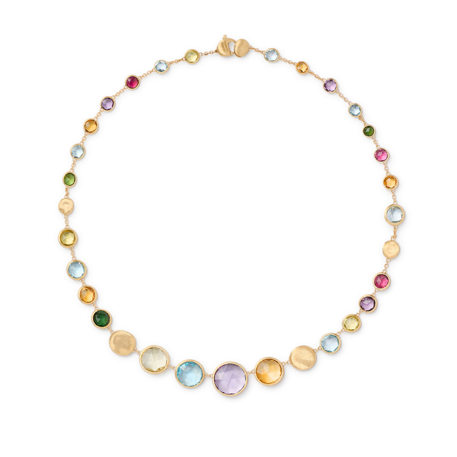 Marco Bicego Jaipur Color Collection 18K Yellow Gold Graduated Gemstone Necklace