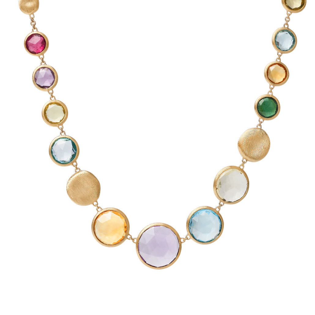 Marco Bicego Jaipur Color Collection 18K Yellow Gold Graduated Gemstone Necklace