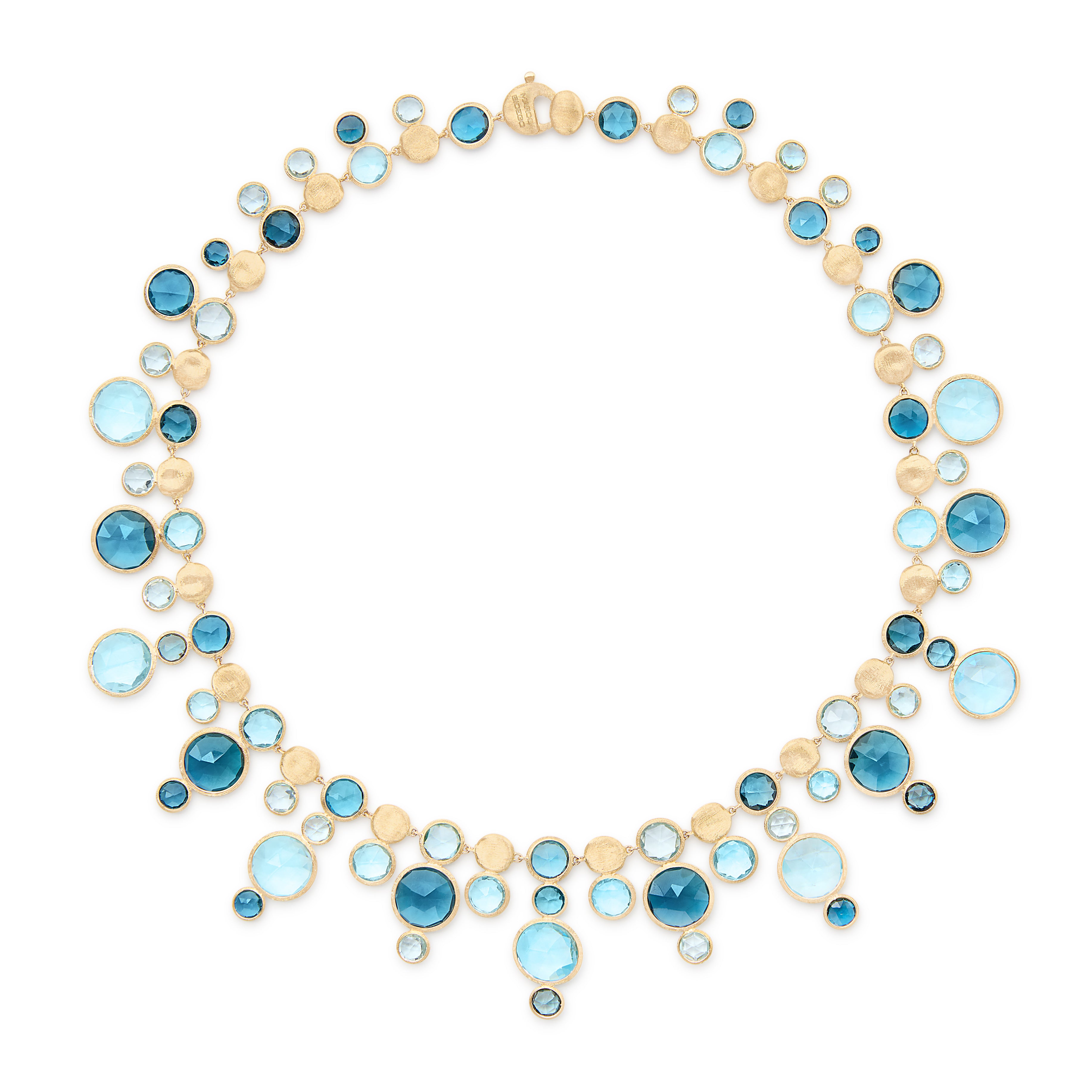 Marco Bicego Jaipur Collection 18k Yellow Gold Blue Topaz Collar Necklace