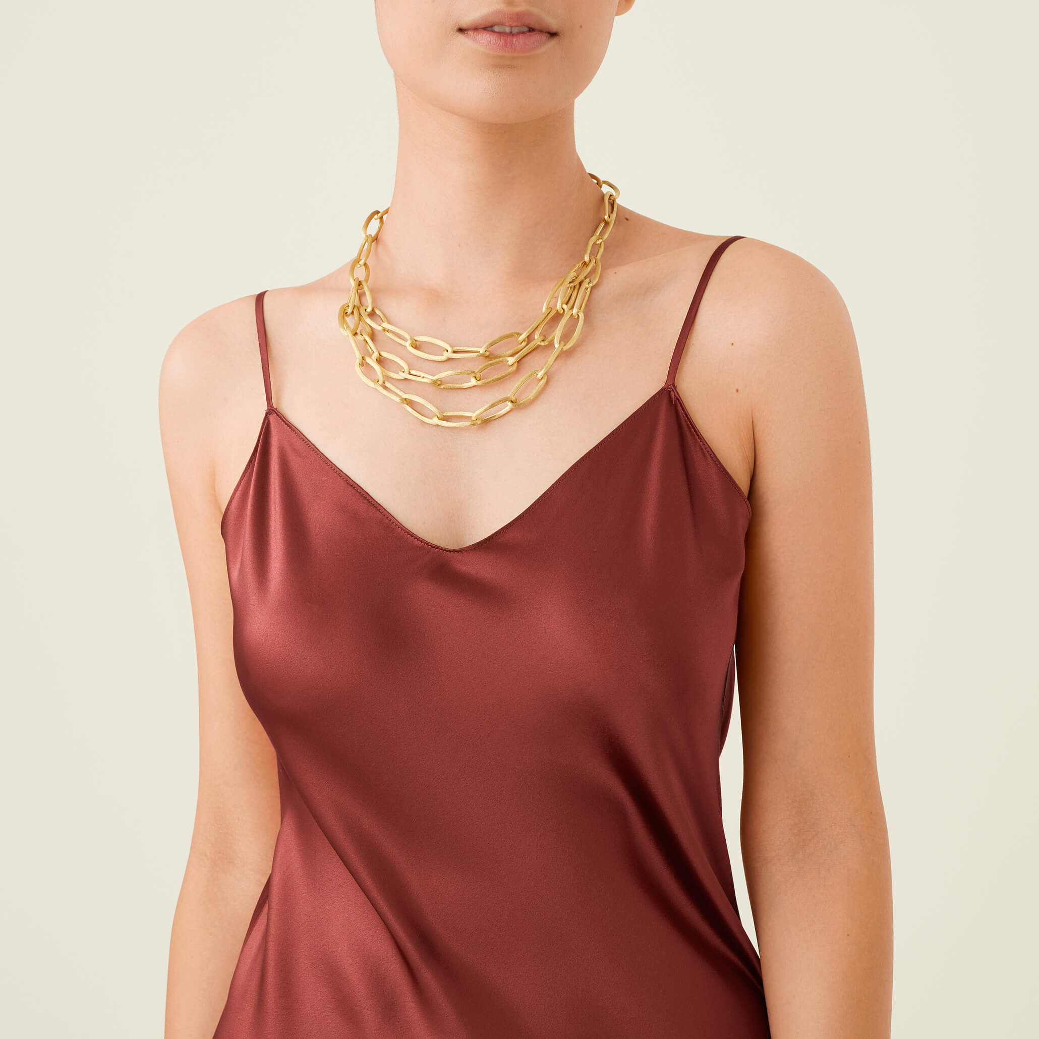 Marco Bicego Jaipur Gold Collection 18K Yellow Gold Convertible Oval Link Necklace