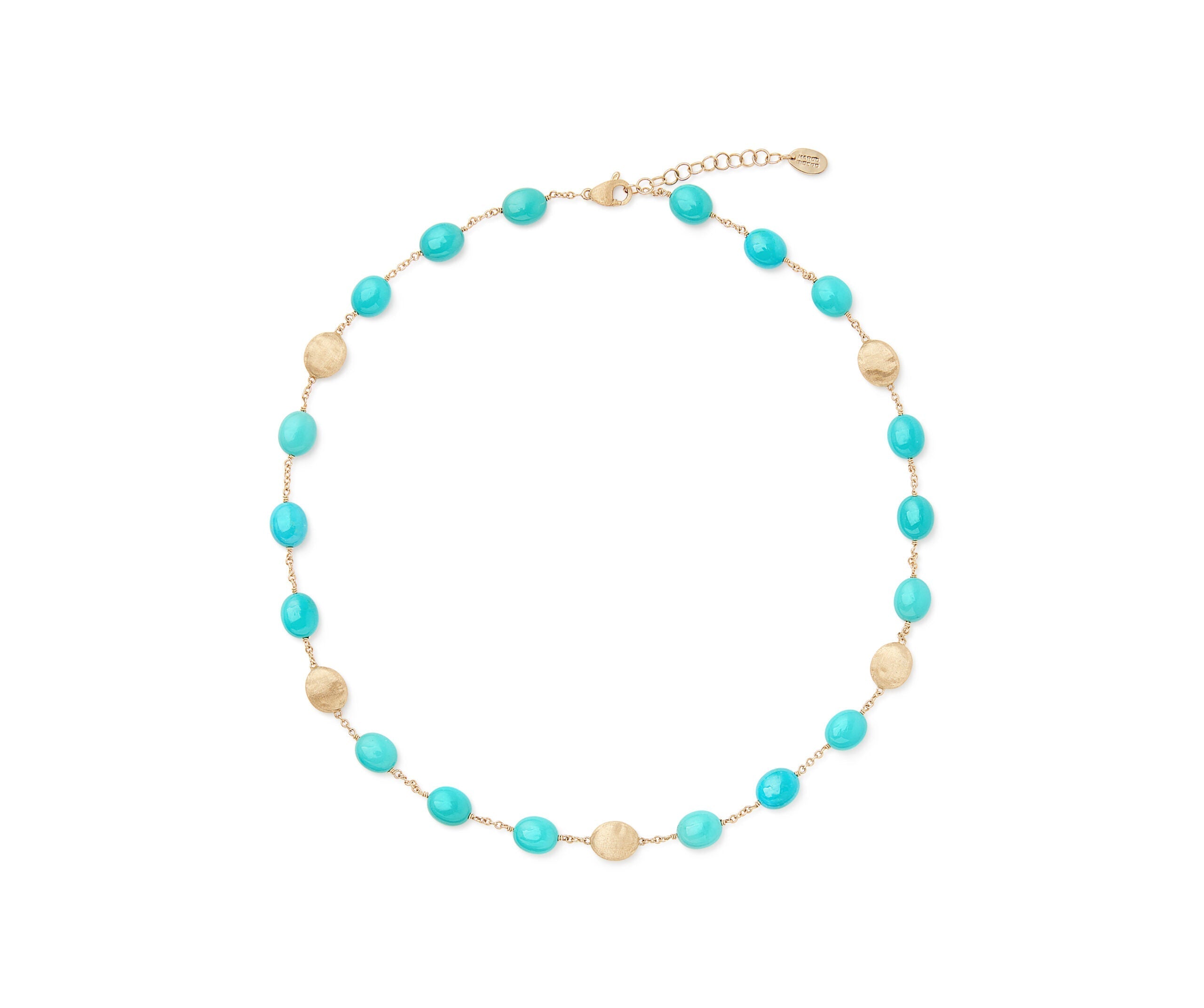 Marco Bicego Siviglia Collection 18k Yellow Gold Turquoise Station Necklace