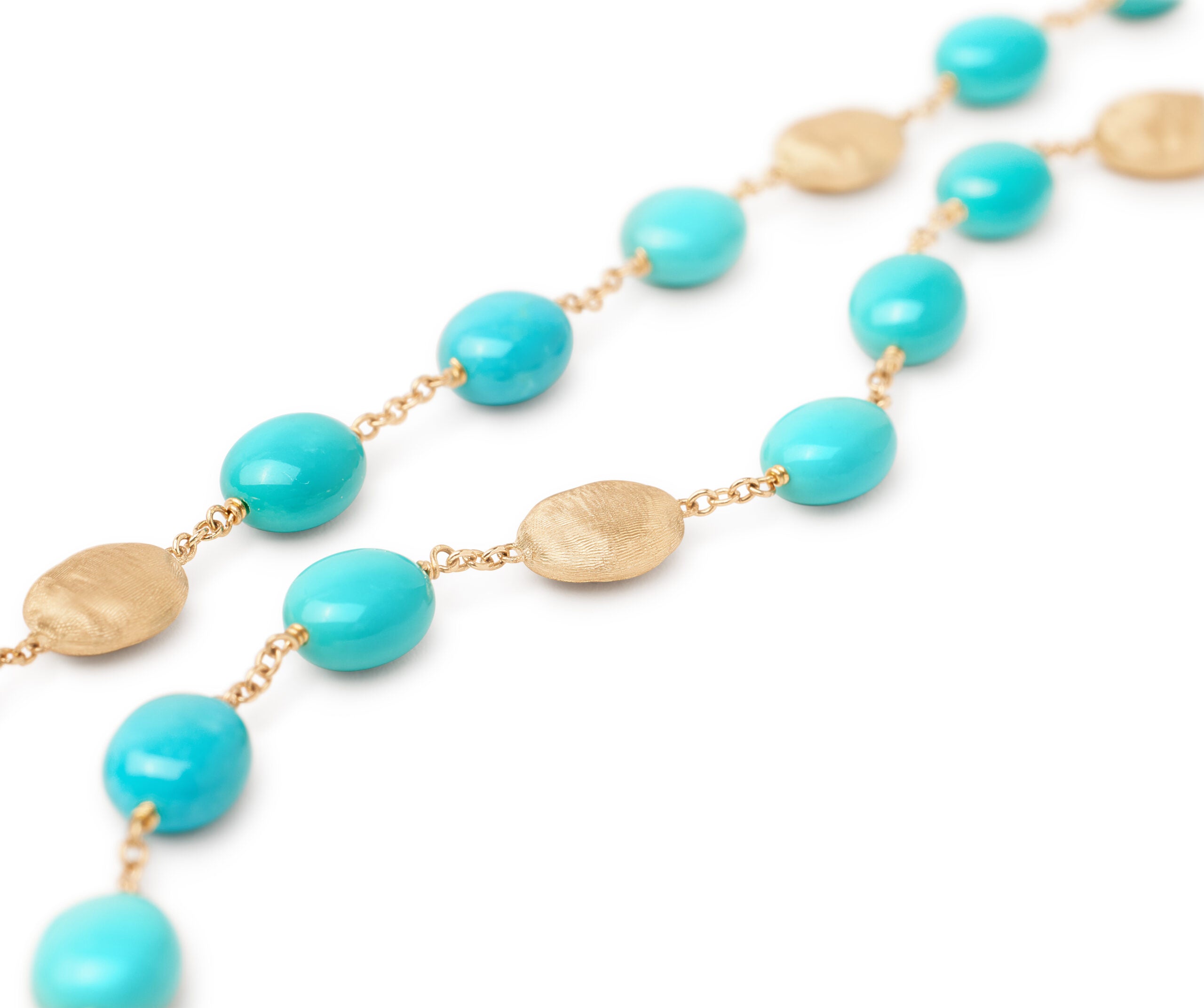 Marco Bicego Siviglia Collection 18k Yellow Gold Turquoise Station Necklace
