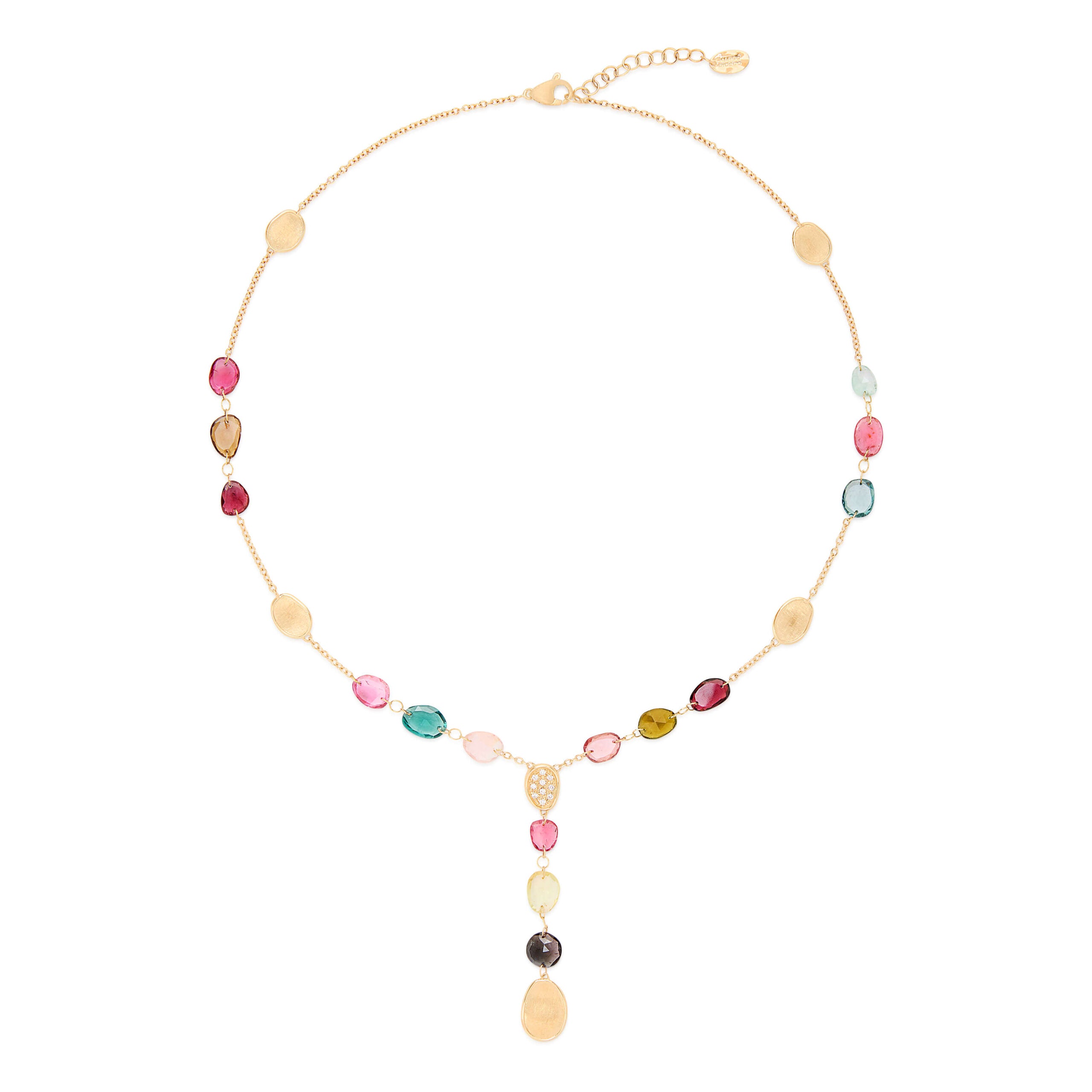 Marco Bicego Lunaria Collection 18K Yellow Gold Lariat Tourmaline Necklace