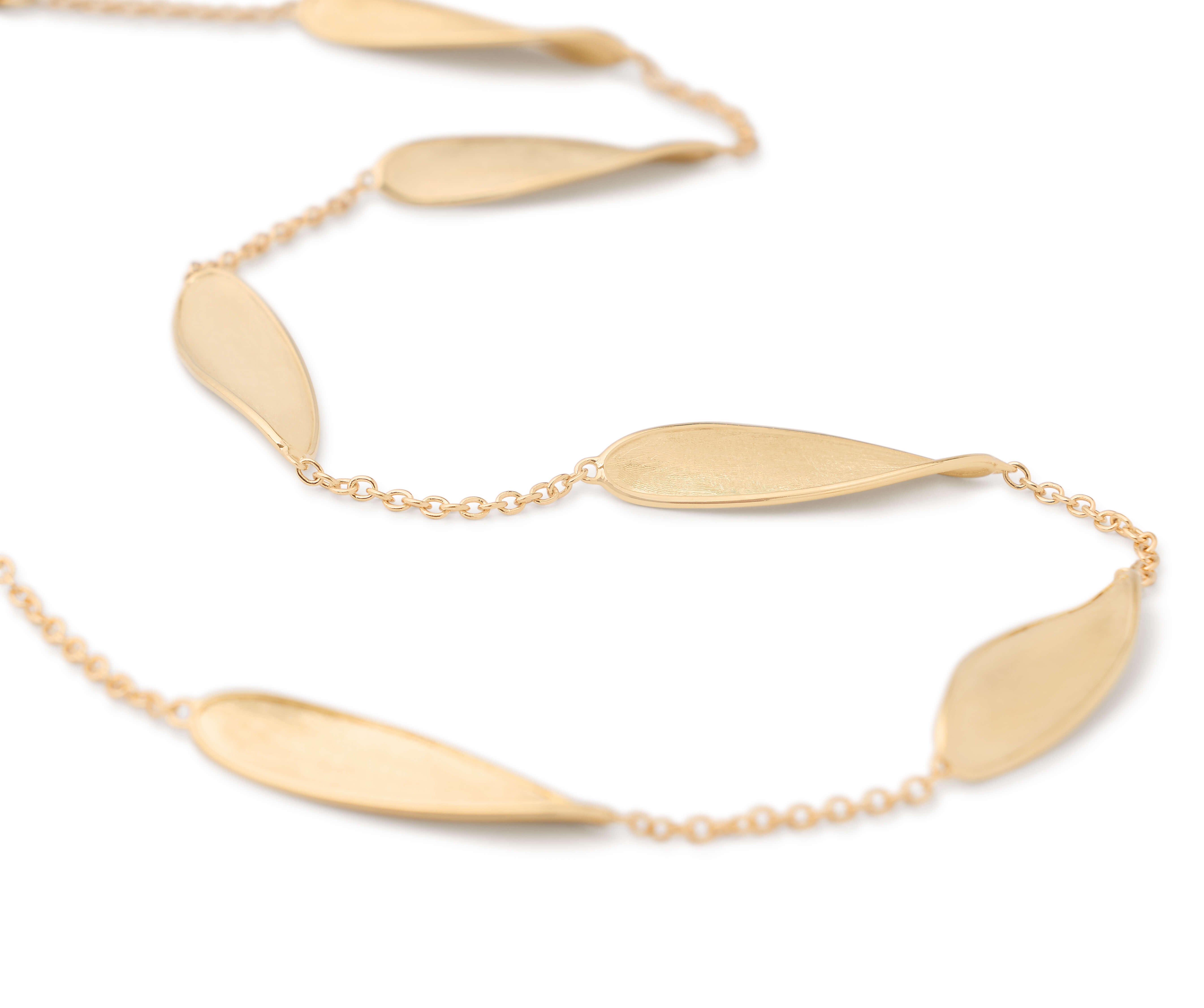 Marco Bicego Lunaria Collection 18K Yellow Gold Twisted Station Necklace