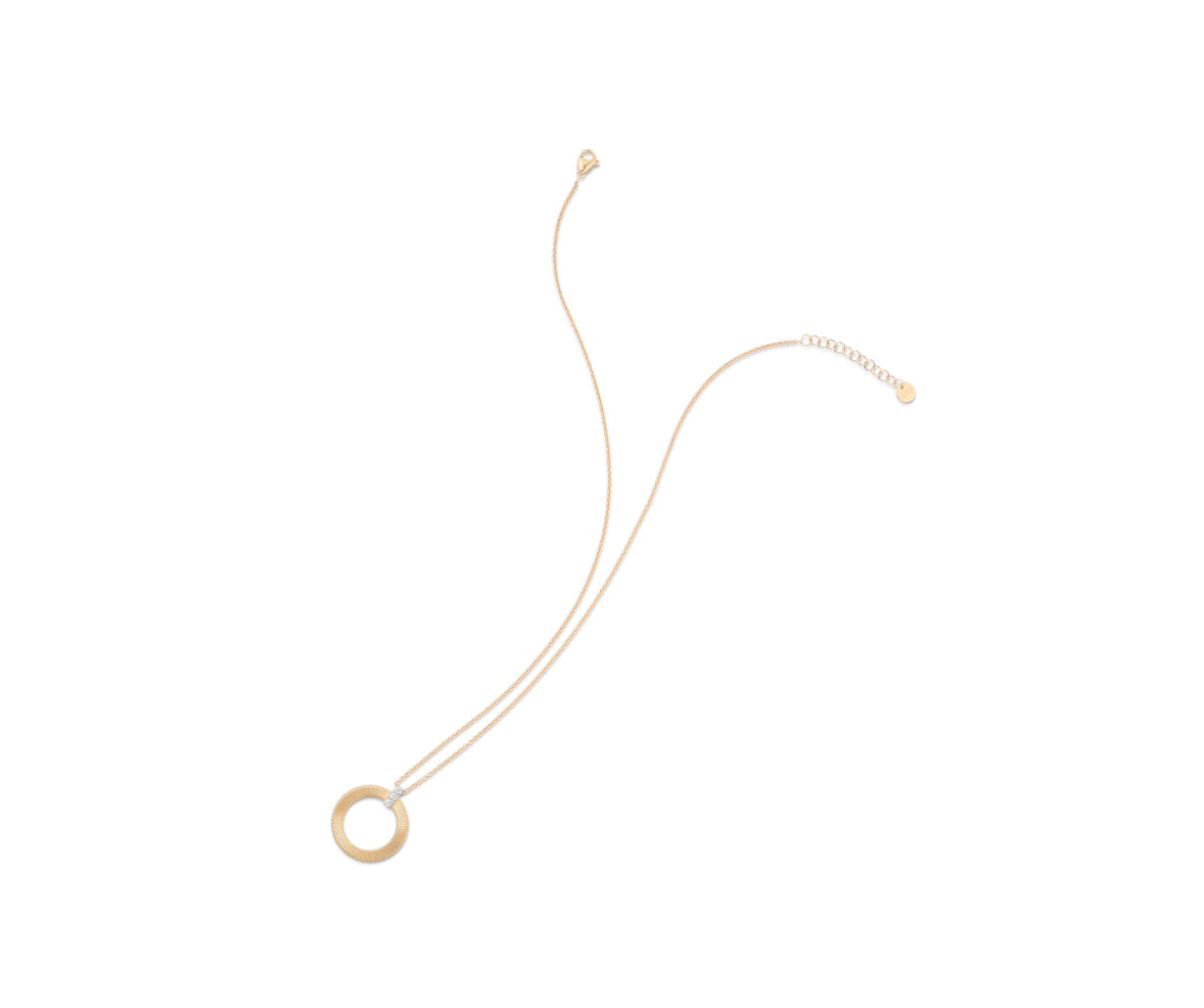 Marco Bicego Masai Collection 18K Yellow Gold and Diamond Single Circle Short Necklace