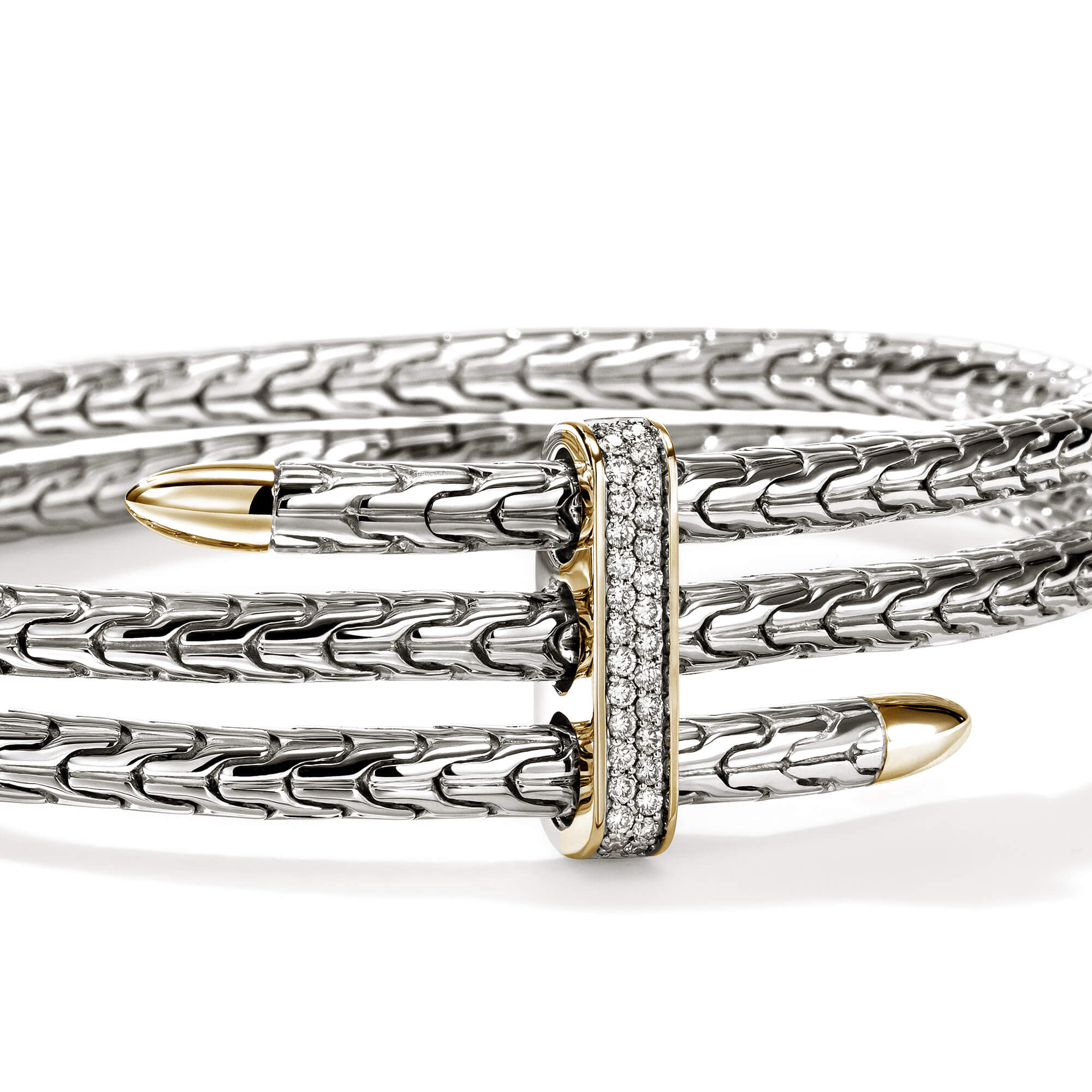 John Hardy Spear Collection Diamond Flex Cuff