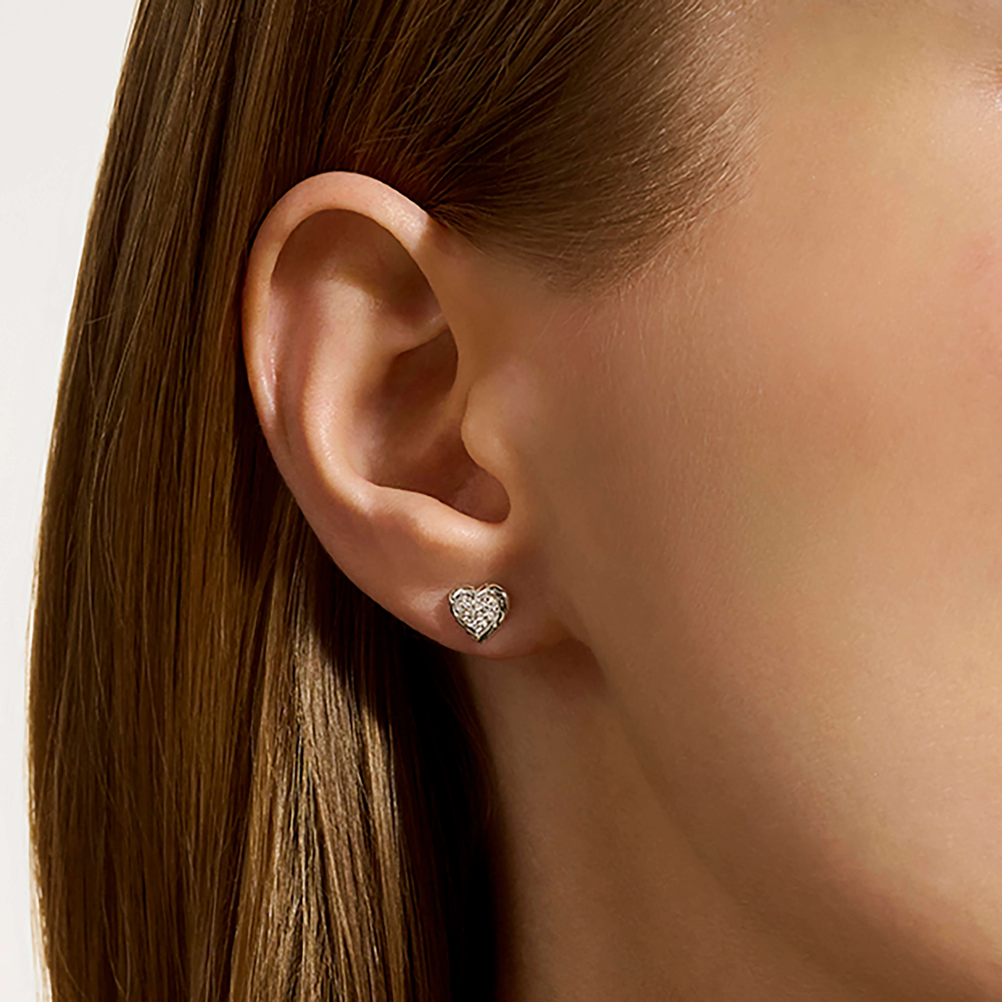 John Hardy Pavé Diamond Heart Studs