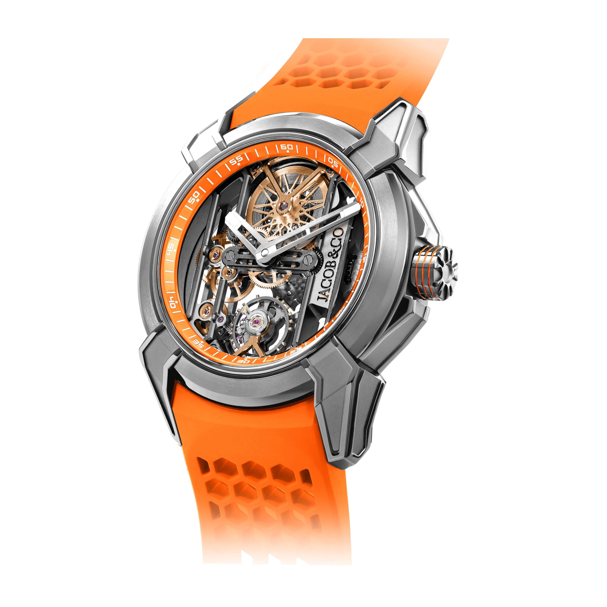 Epic X Skeleton 44mm Orange Watch