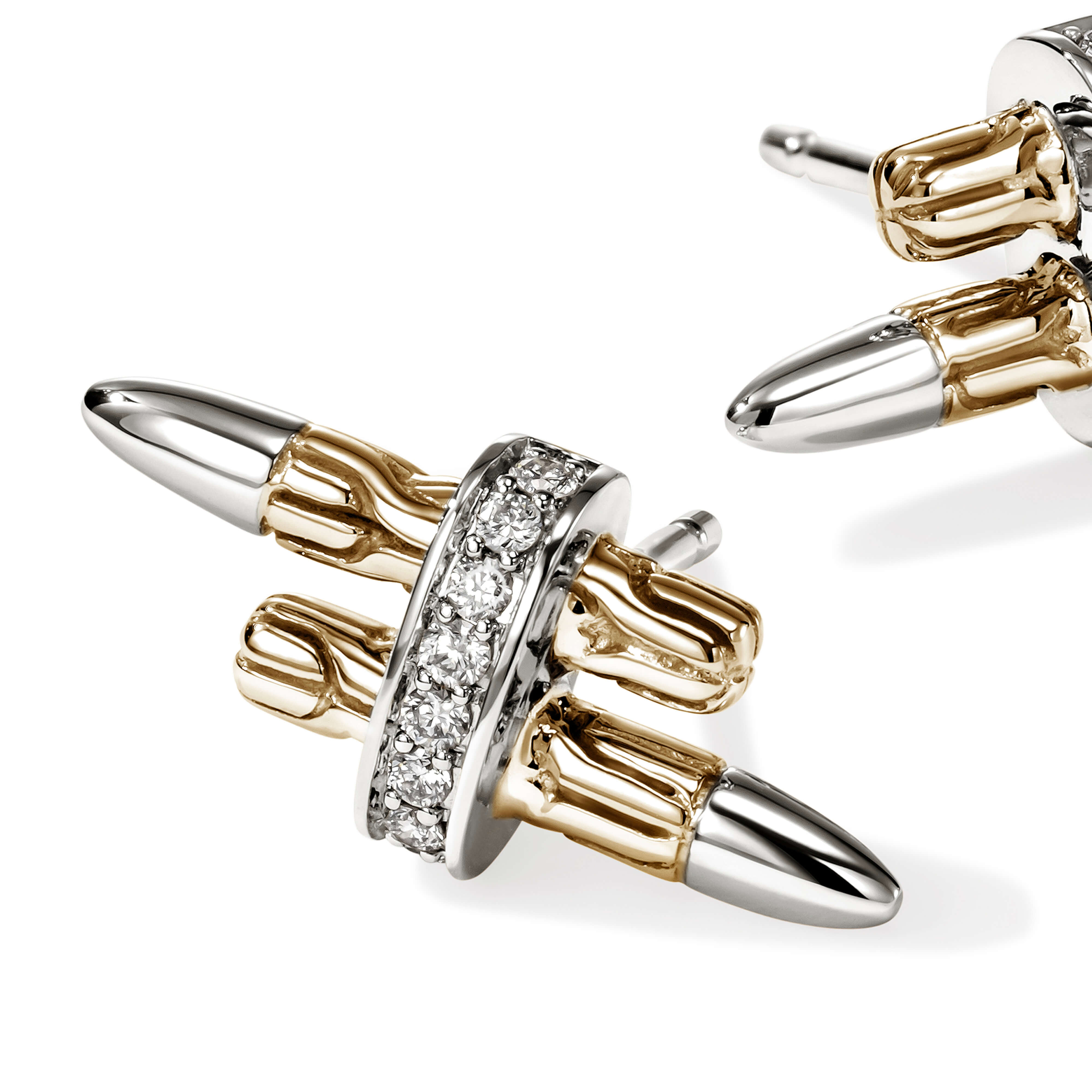 John Hardy Two-Tone Pavé Diamond Studs
