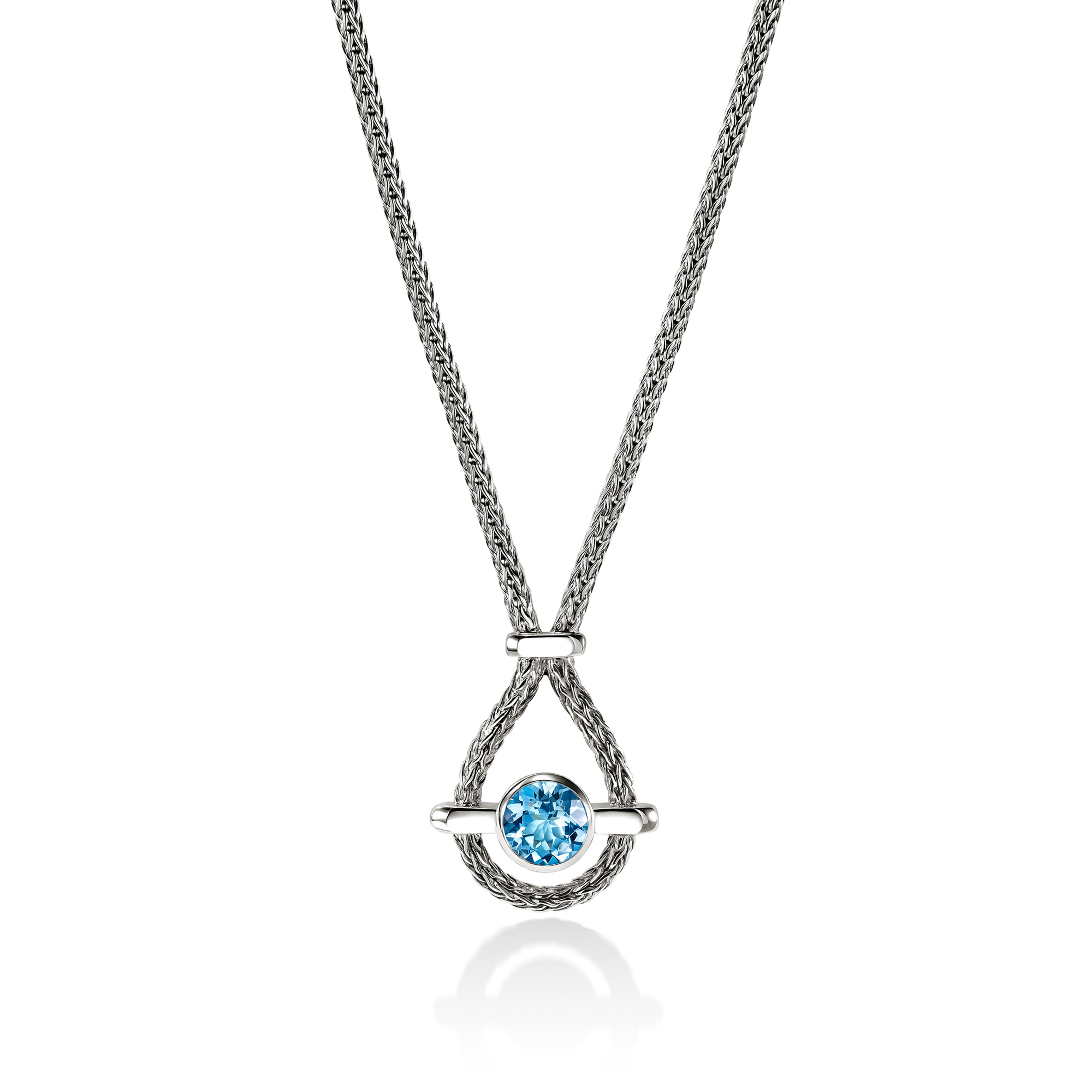 John Hardy 8mm Blue Topaz Pendant