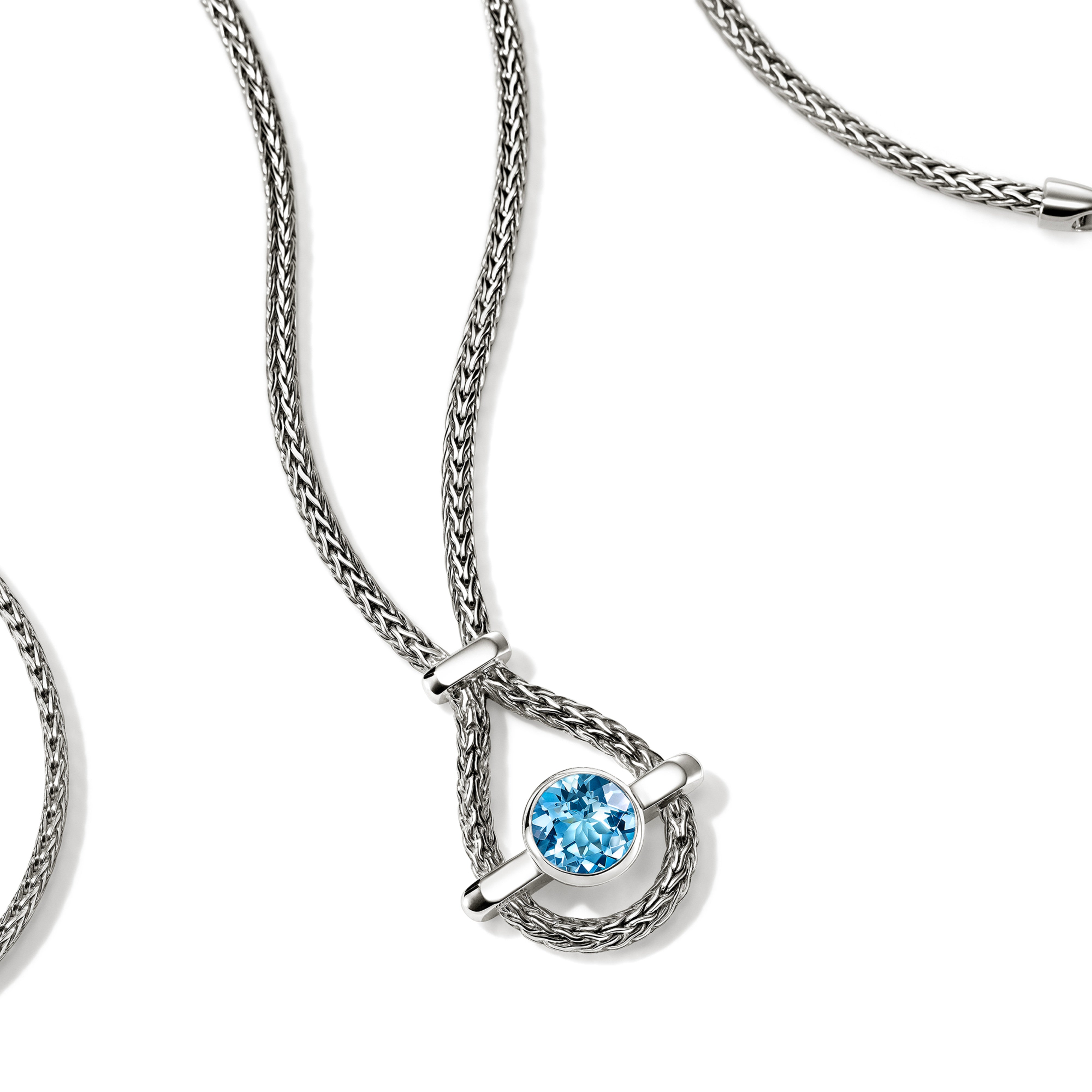 John Hardy 8mm Blue Topaz Pendant