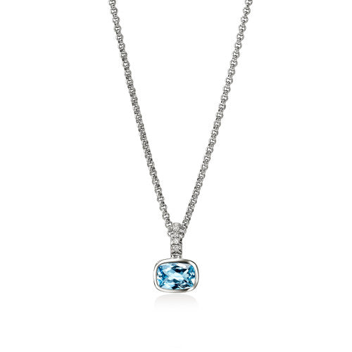 John Hardy Diamond and Blue Topaz Pendant