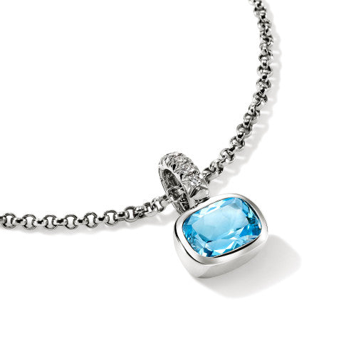 John Hardy Diamond and Blue Topaz Pendant