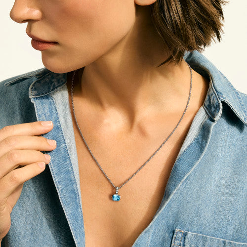 John Hardy Diamond and Blue Topaz Pendant